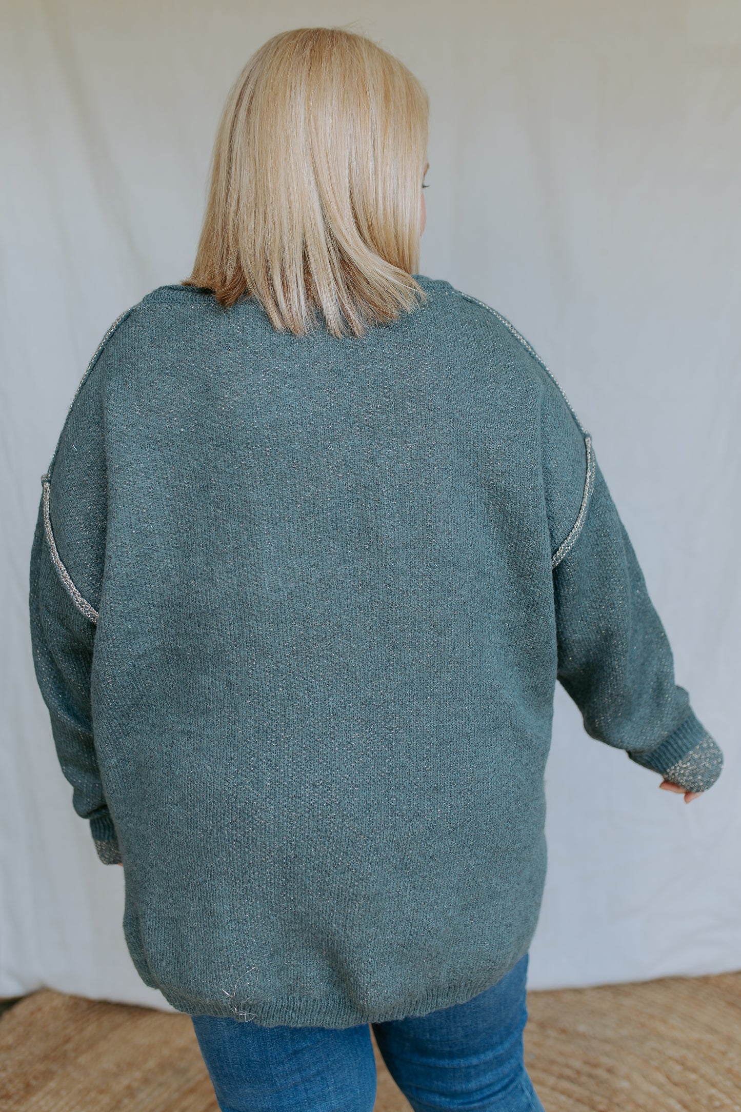 Knit Sweater Top | Teal