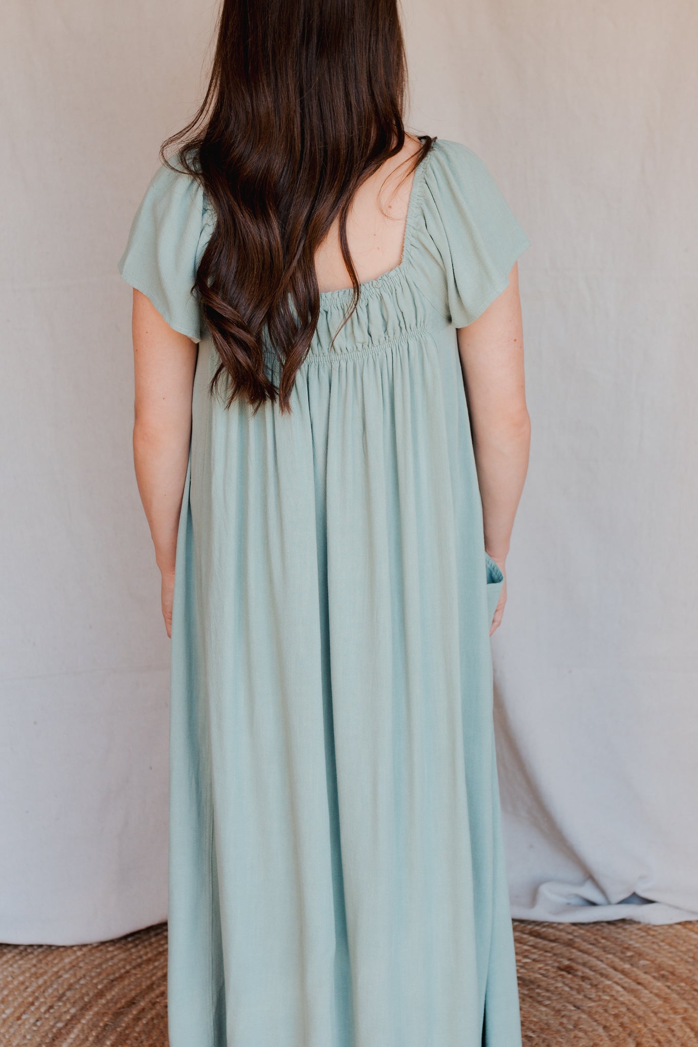 Poly Linen Maxi Dress