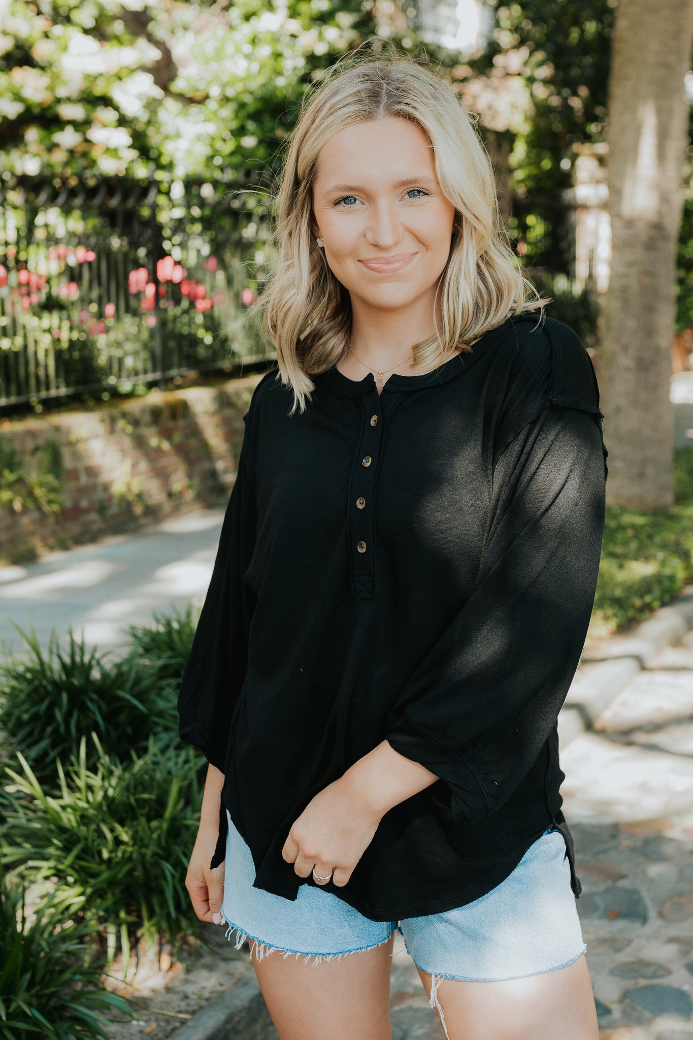 Henley Top | Black