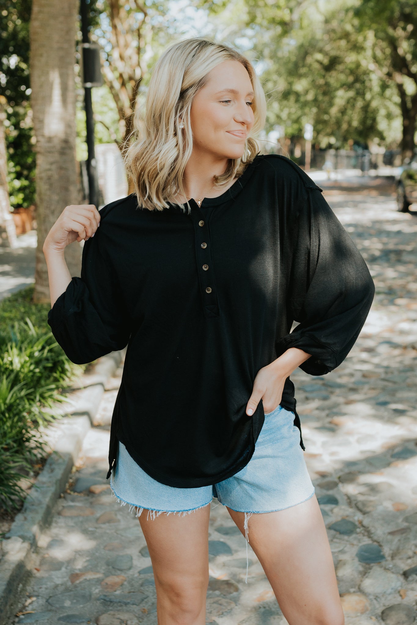 Henley Top | Black