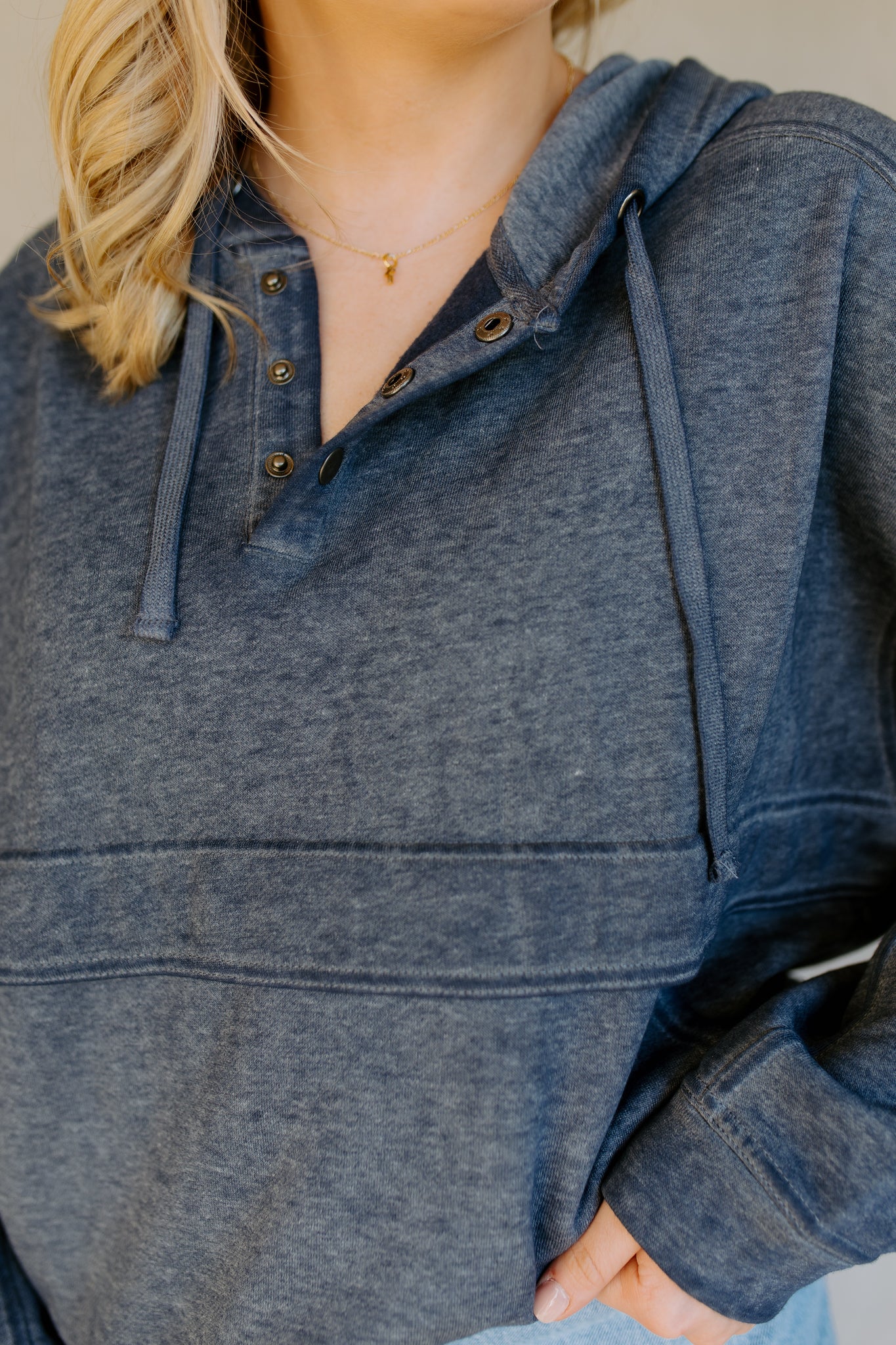 Drift Snap Hoodie | Deep Ocean