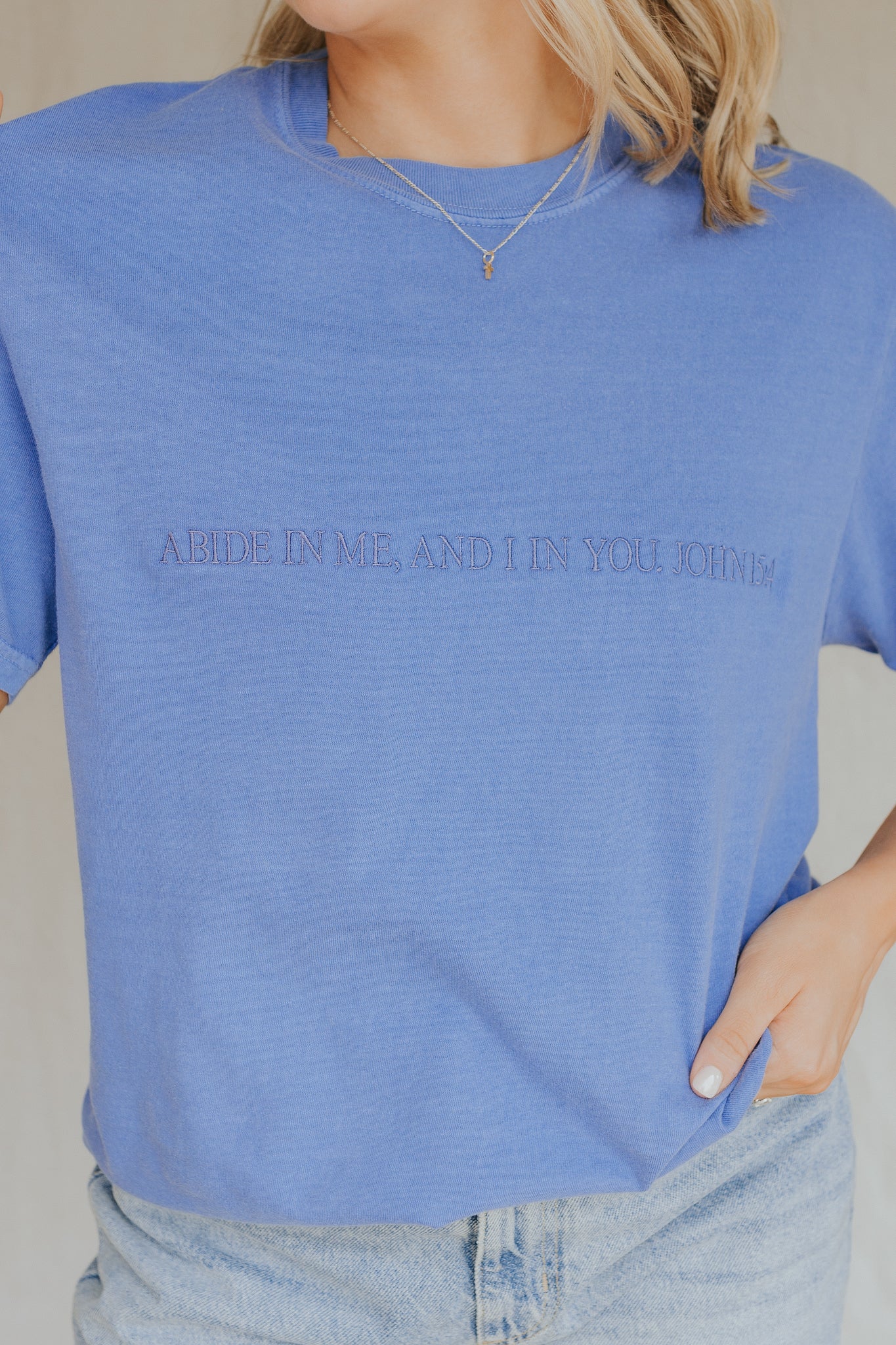 John 15:4 Embroidered Tee