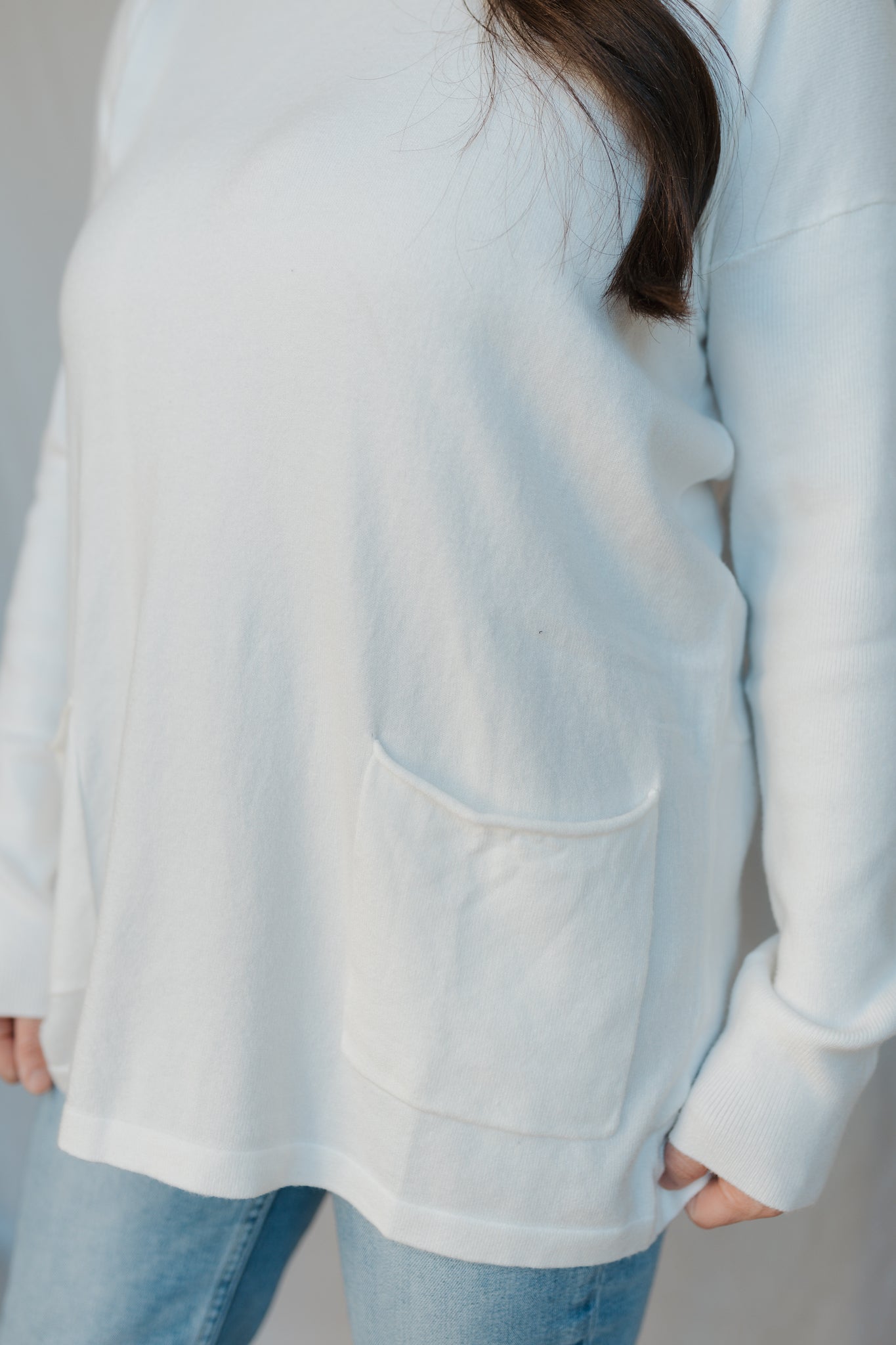 Oversized Front Pocket Sweater | Ivory