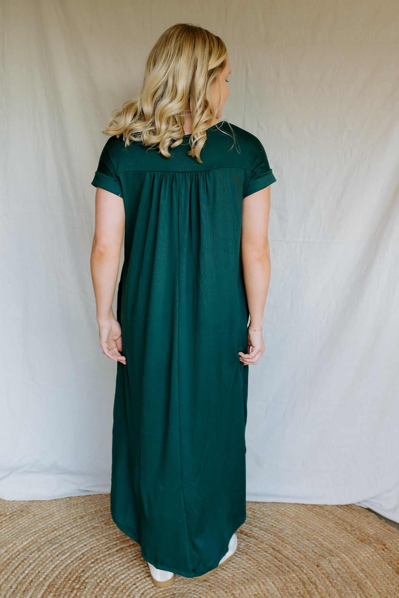 V Neck Maxi Dress | Hunter Green