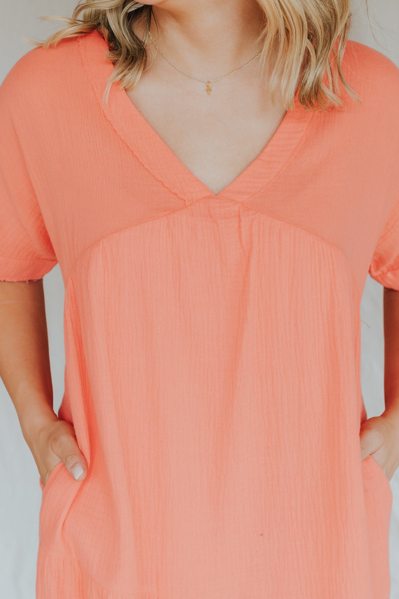 Cotton Woven Dress | Apricot