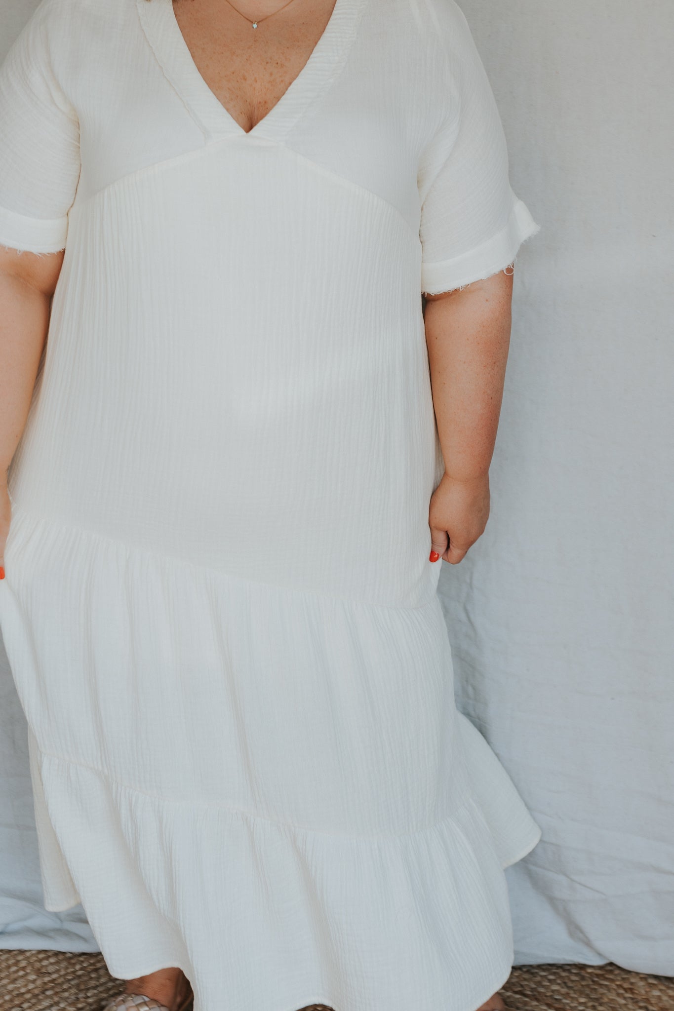 Cotton Woven Dress | Cream/Ivory