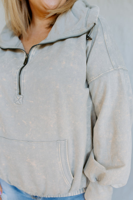 Acid Wash Pocket Hoodie | Sleet
