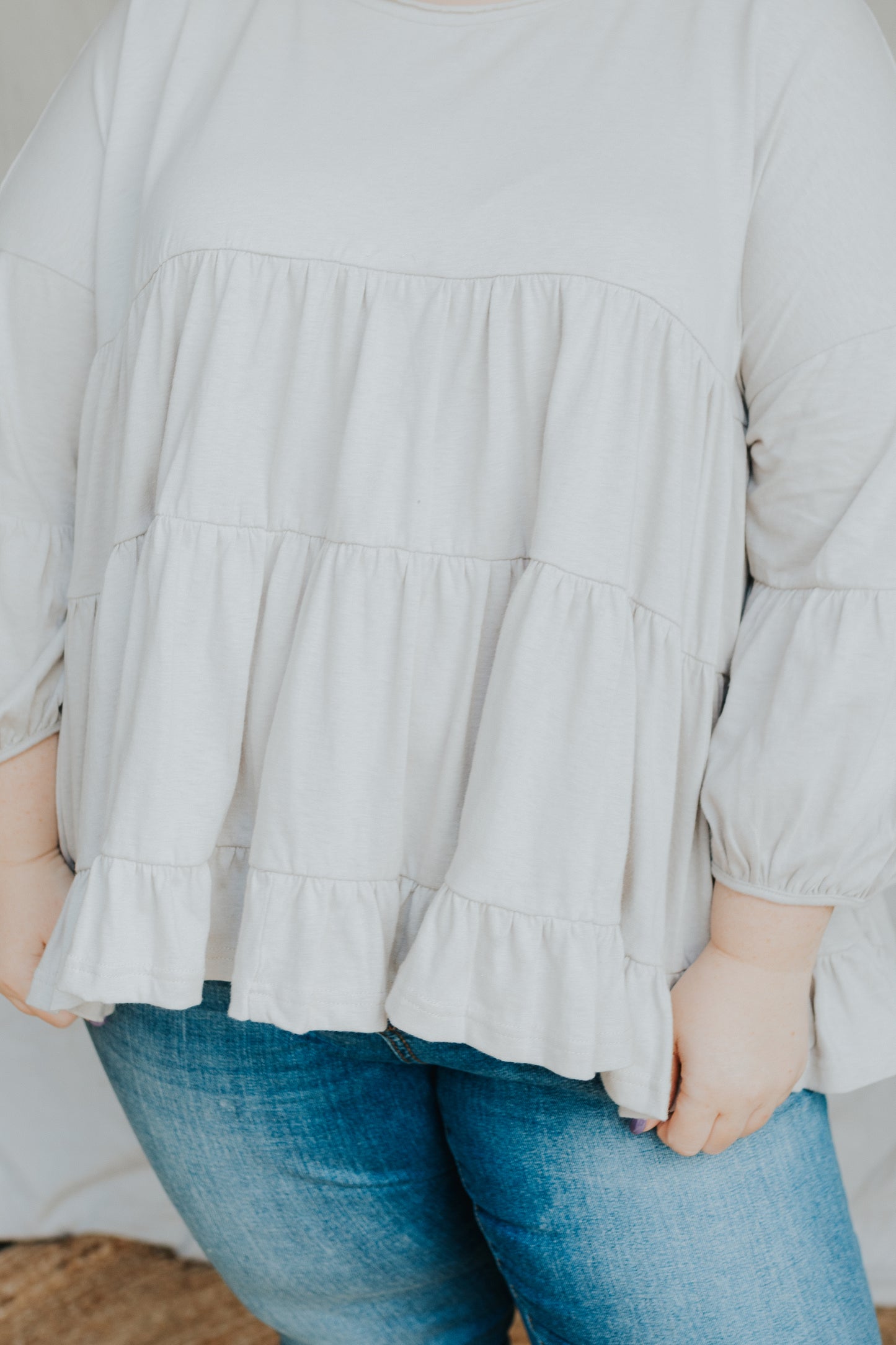 Tiered Ruffle Top | Stone