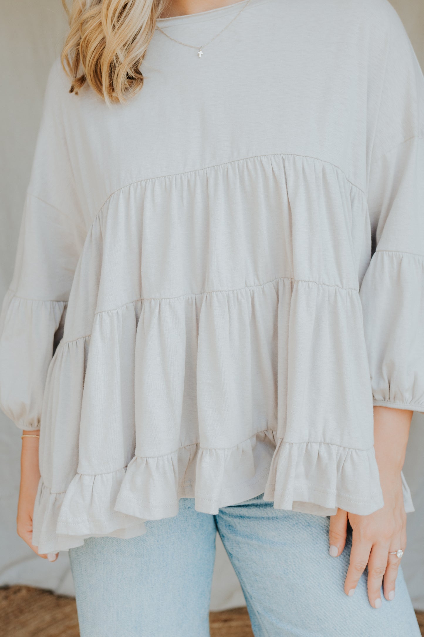 Tiered Ruffle Top | Stone