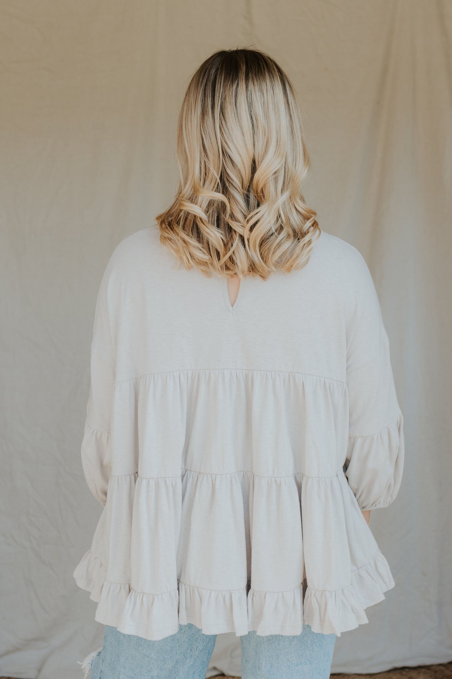 Tiered Ruffle Top | Stone