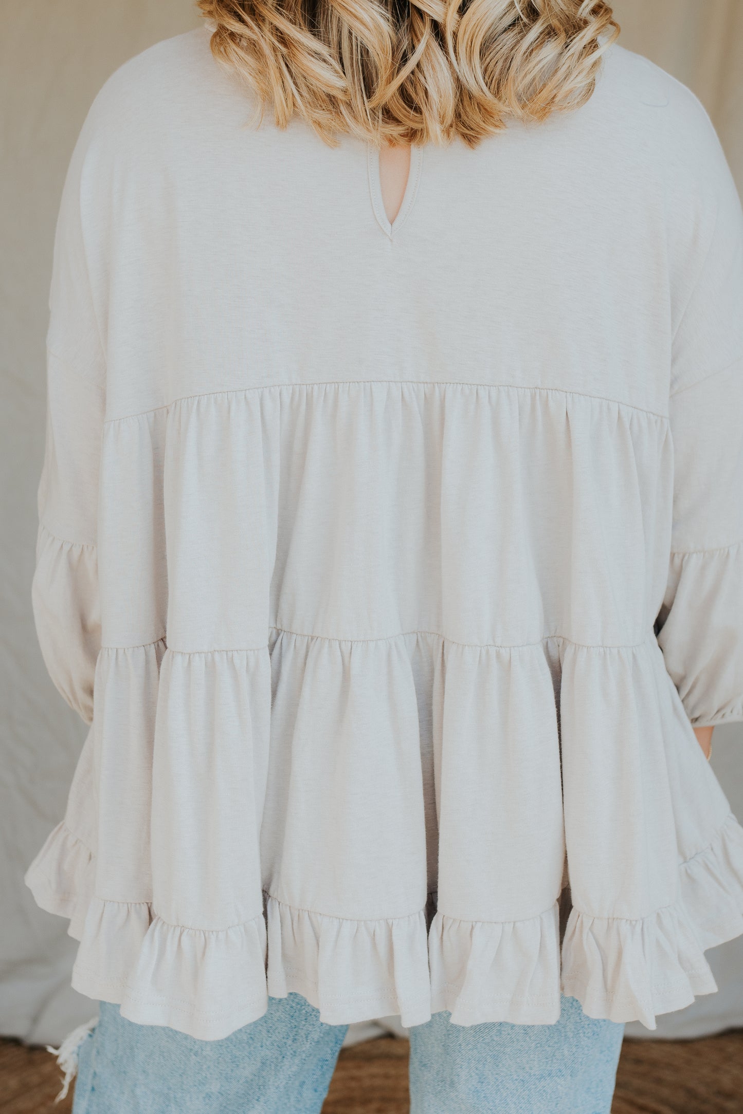 Tiered Ruffle Top | Stone