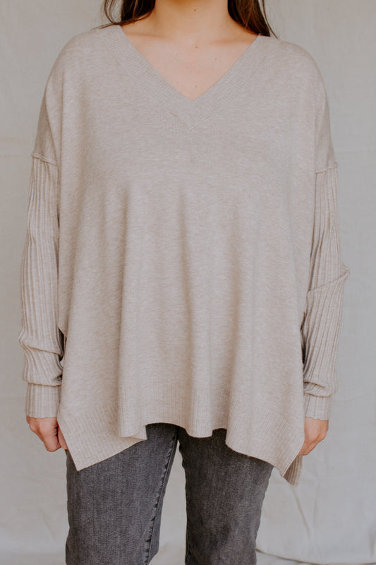 Ribbed Hem & Sleeve Sweater