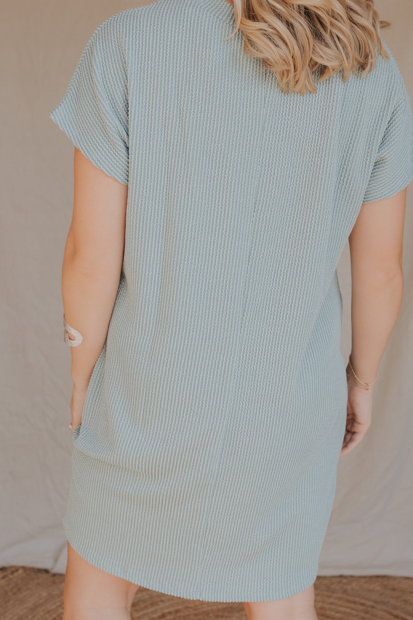 Round Neck Mini Dress | Sage