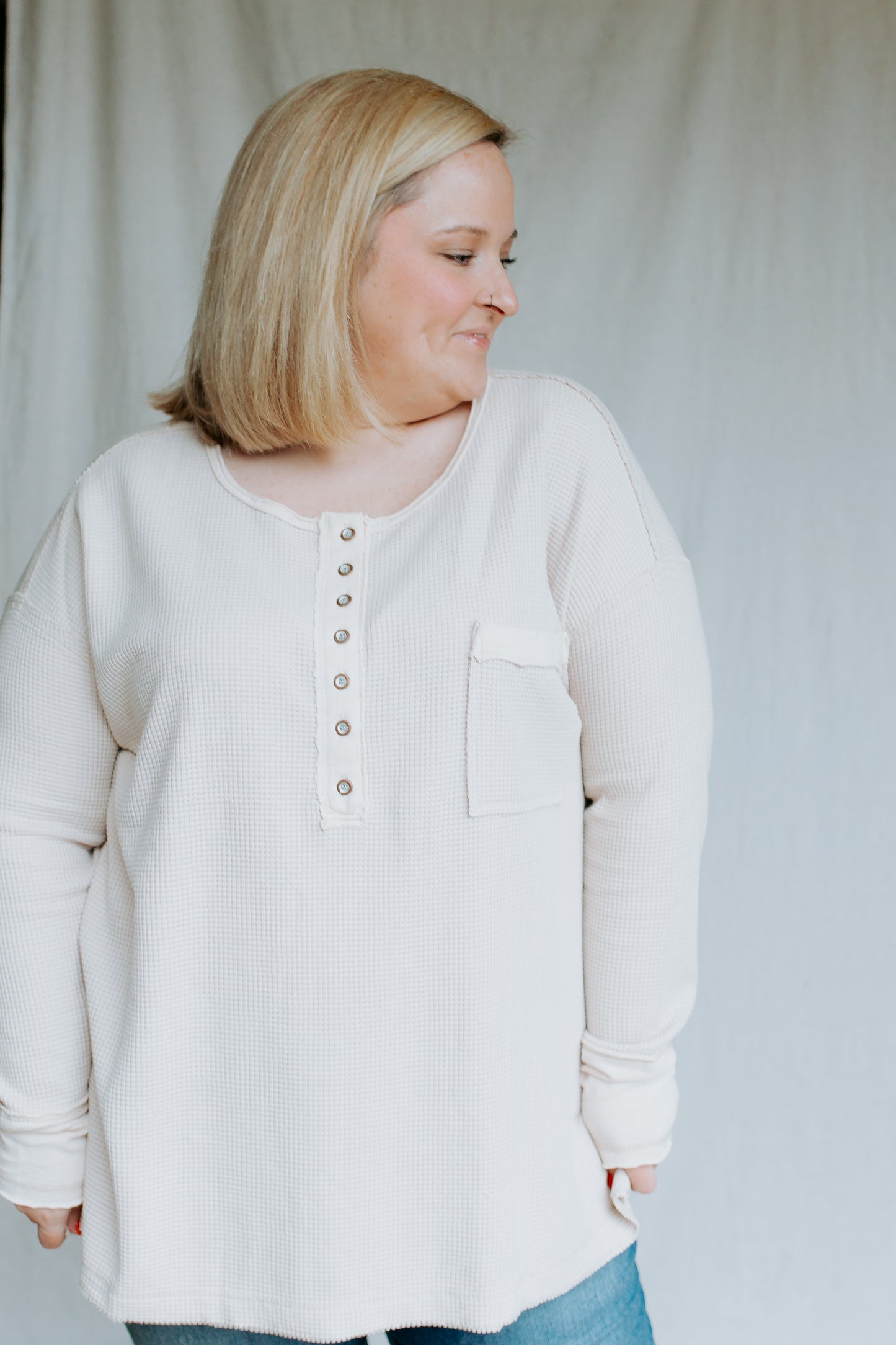 Henley Top | Oatmeal