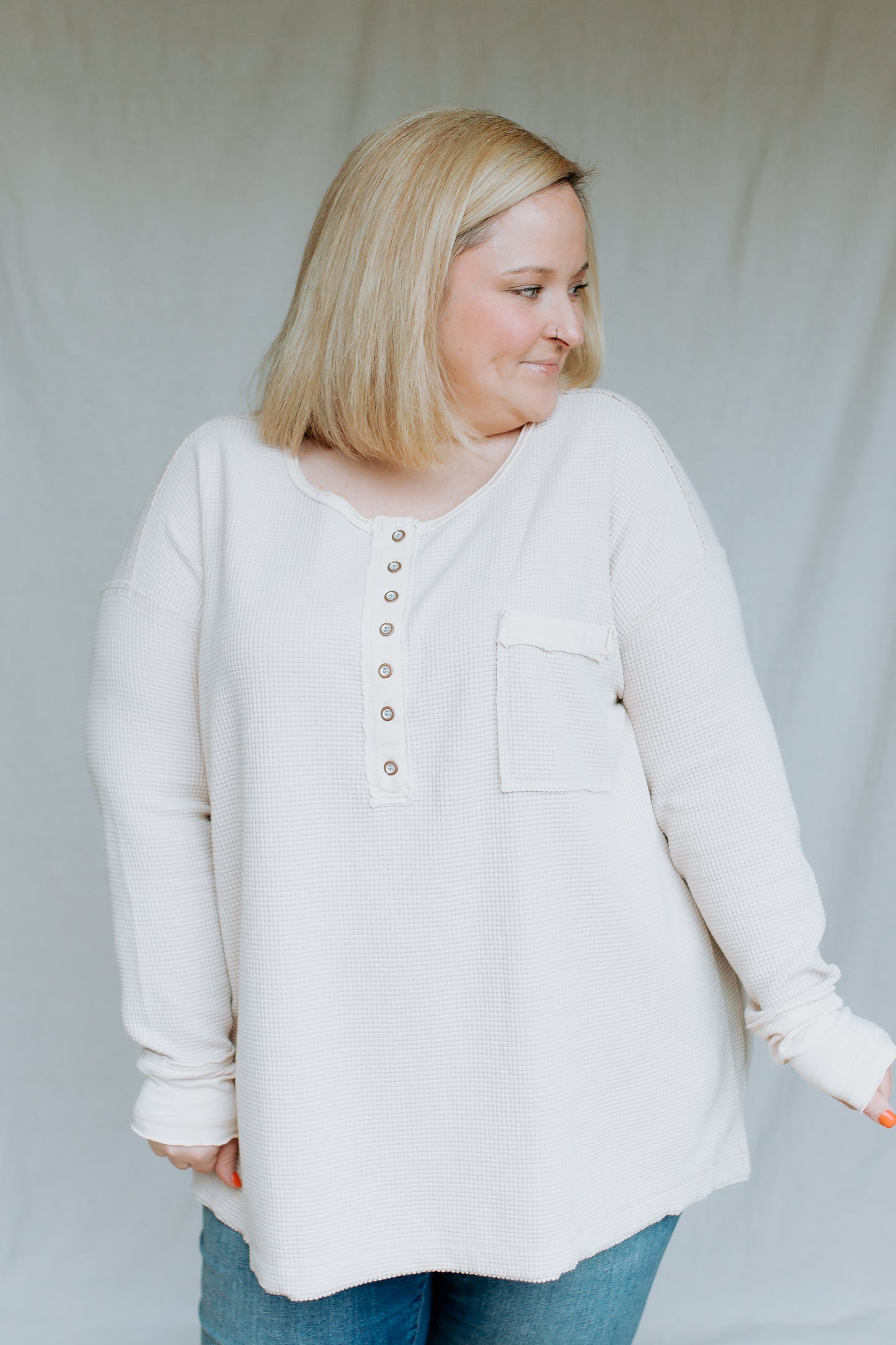 Henley Top | Oatmeal