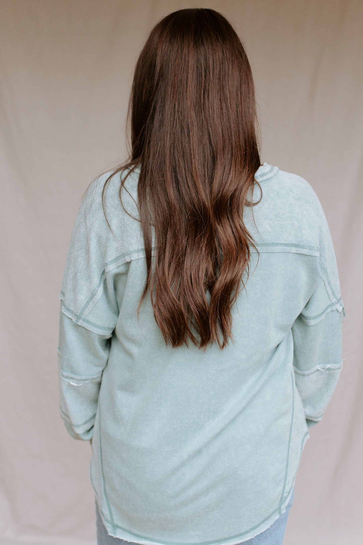 V-Neck Oversized Top | Sage