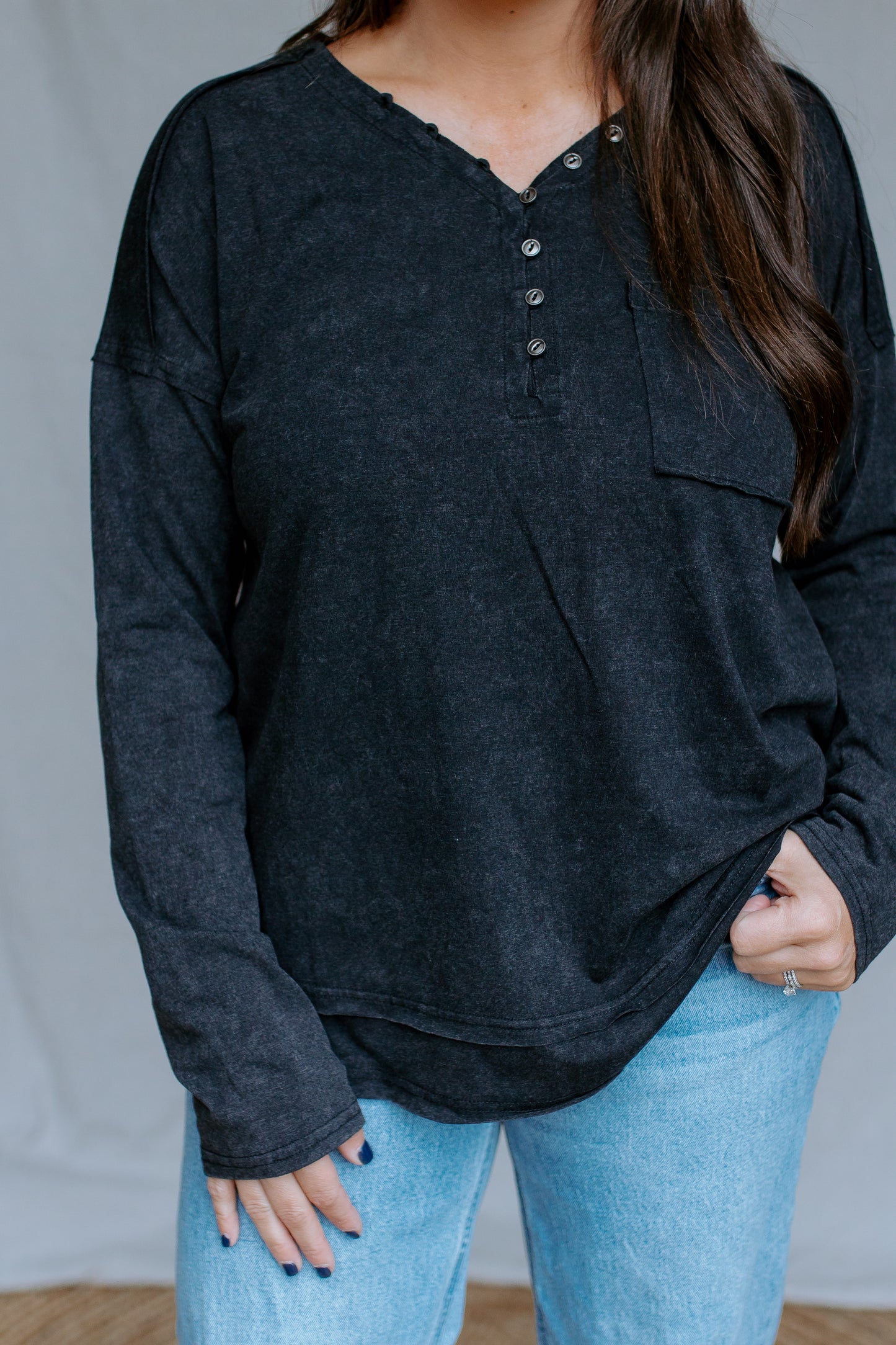 Cotton Knit Top | Black