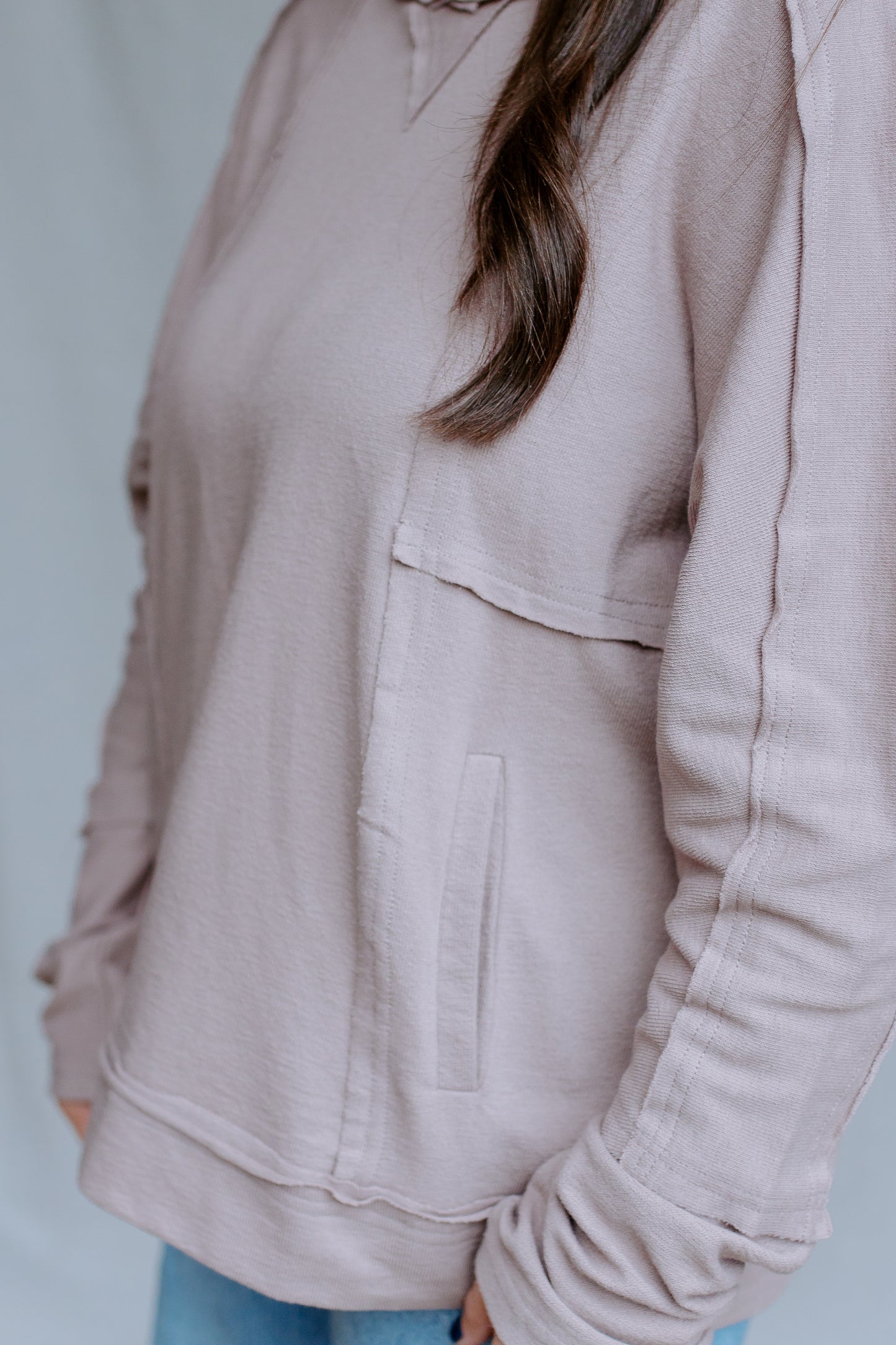 Hoodie Knit Top | Mocha