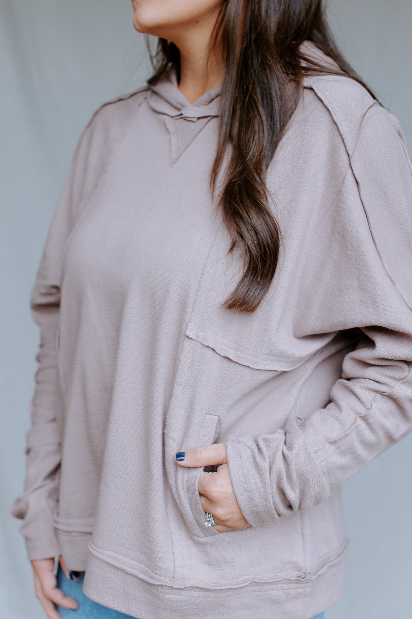 Hoodie Knit Top | Mocha