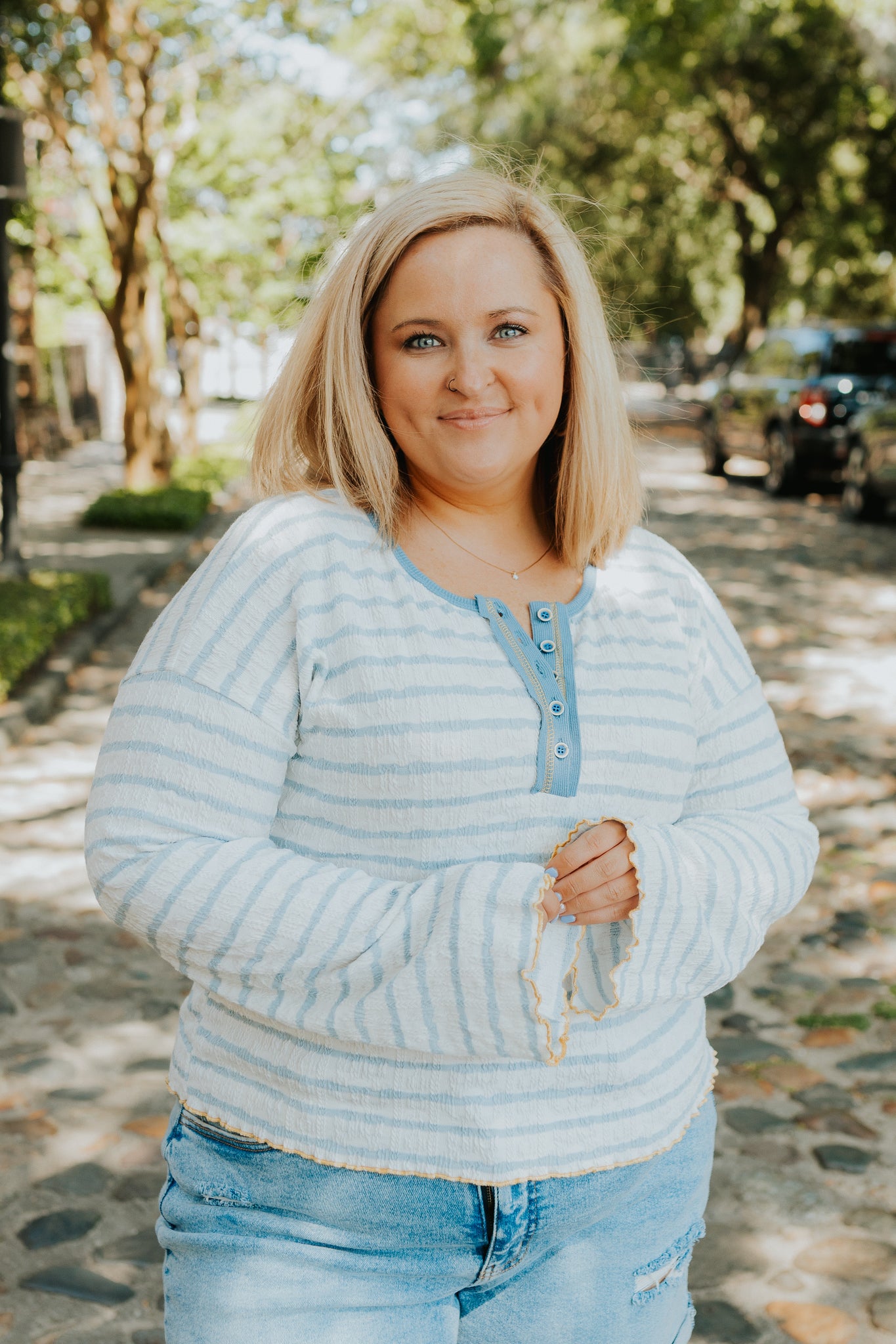 Textured Stripe Top