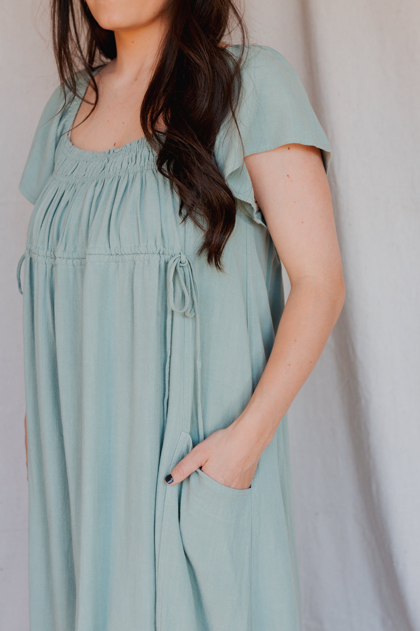 Poly Linen Maxi Dress