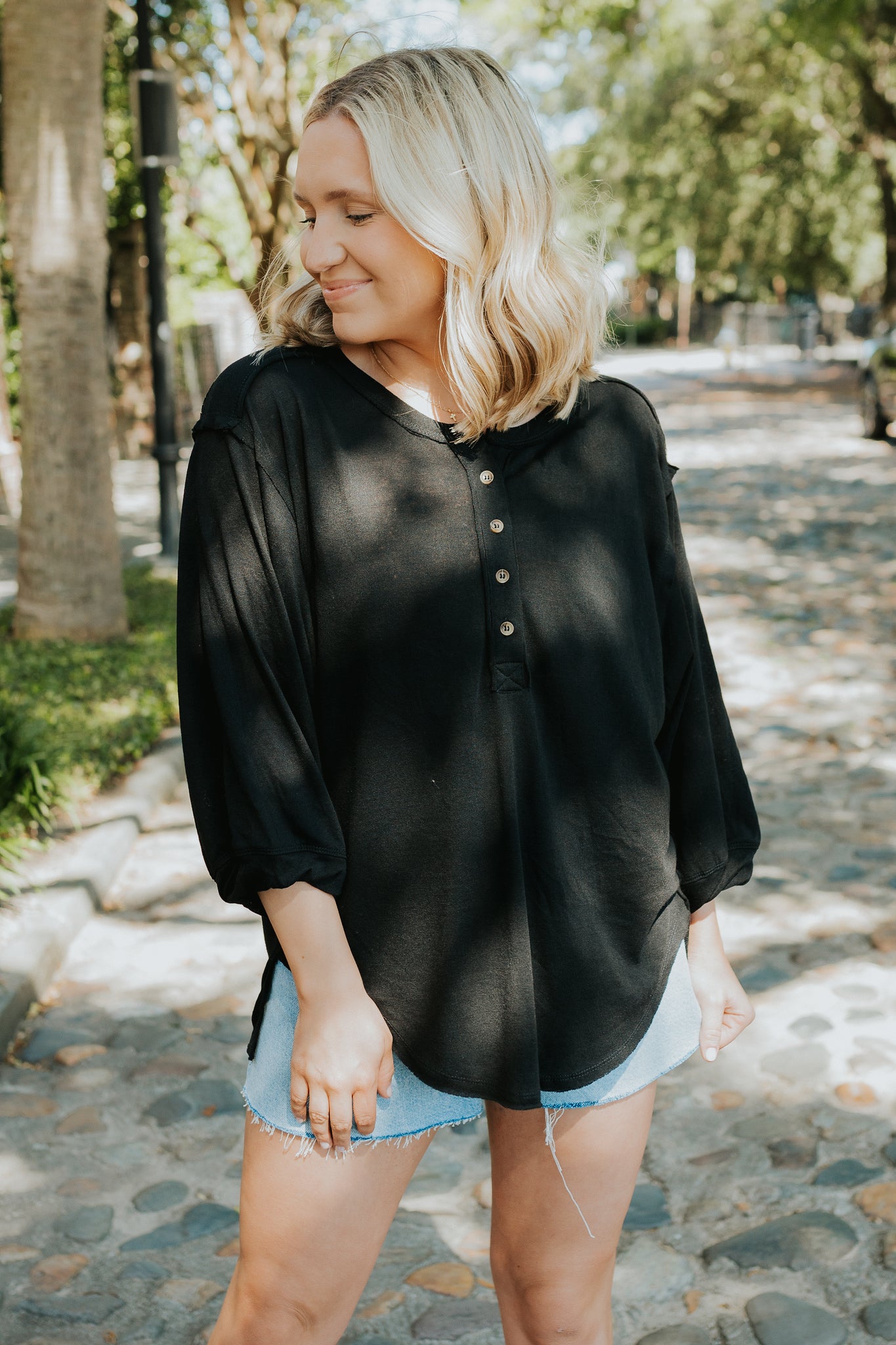 Henley Top | Black