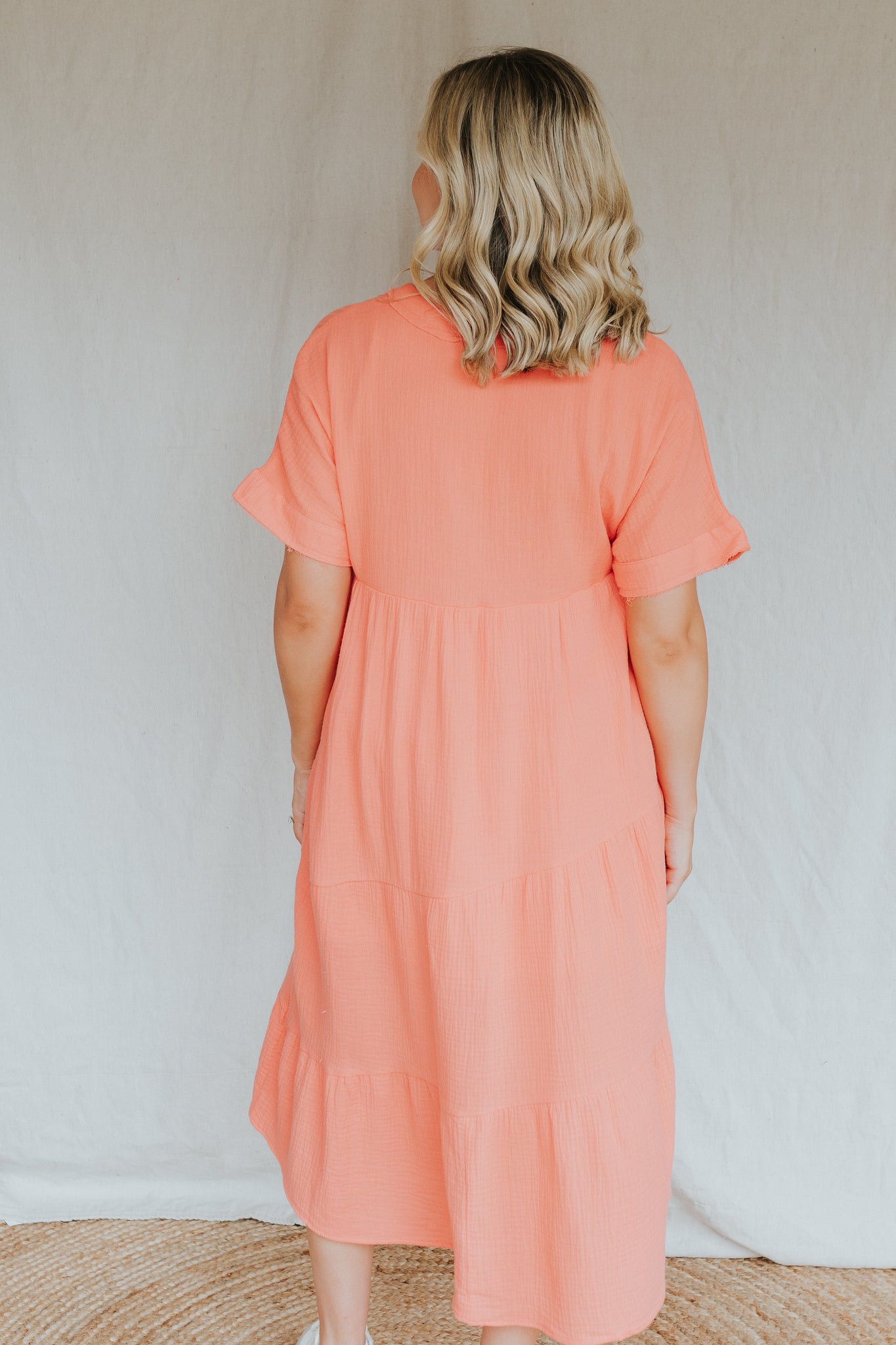 Cotton Woven Dress | Apricot