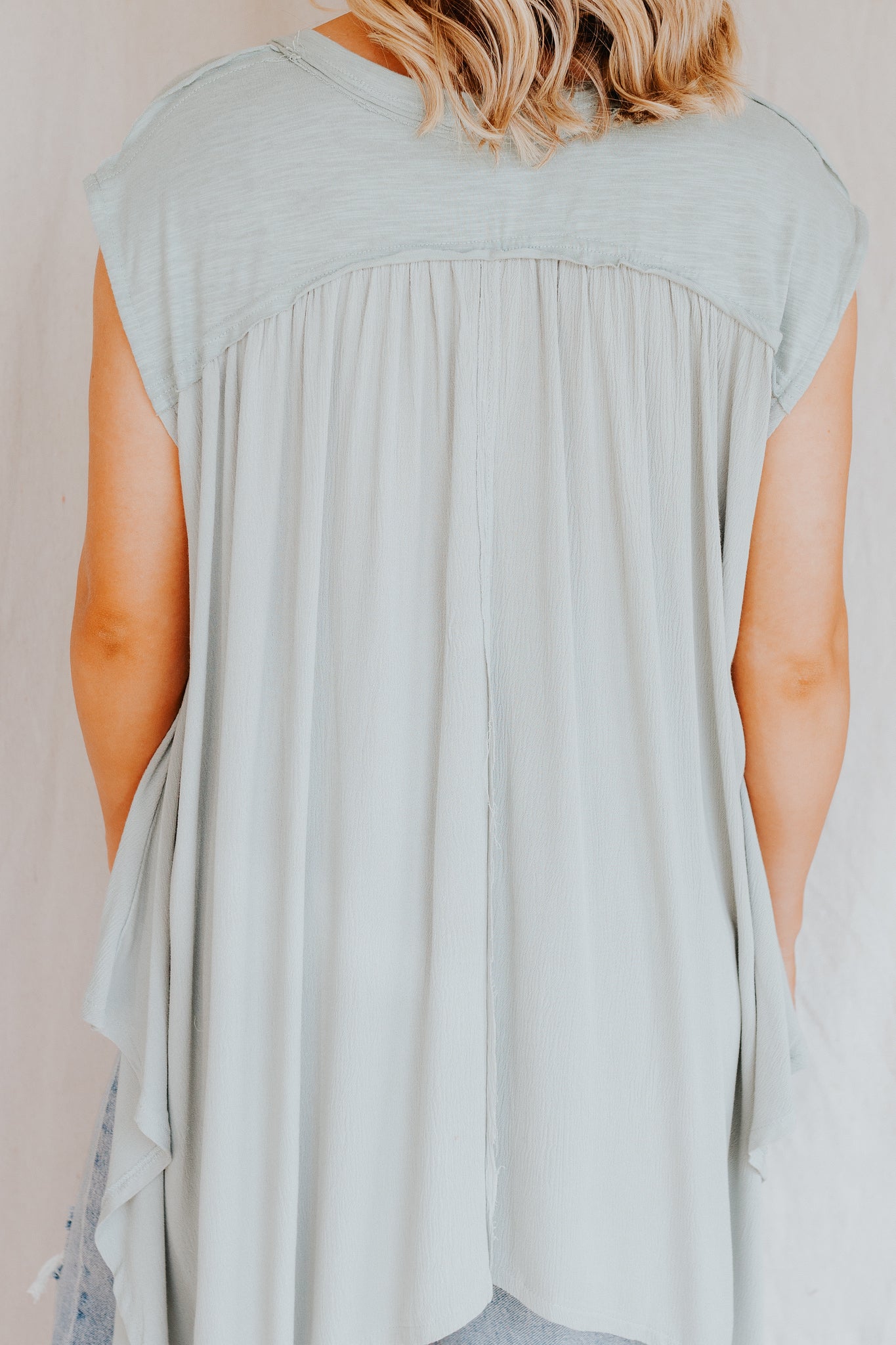 Button Front Top | Dusty Mint