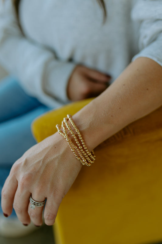 4 Set Stretch Bracelet | Gold