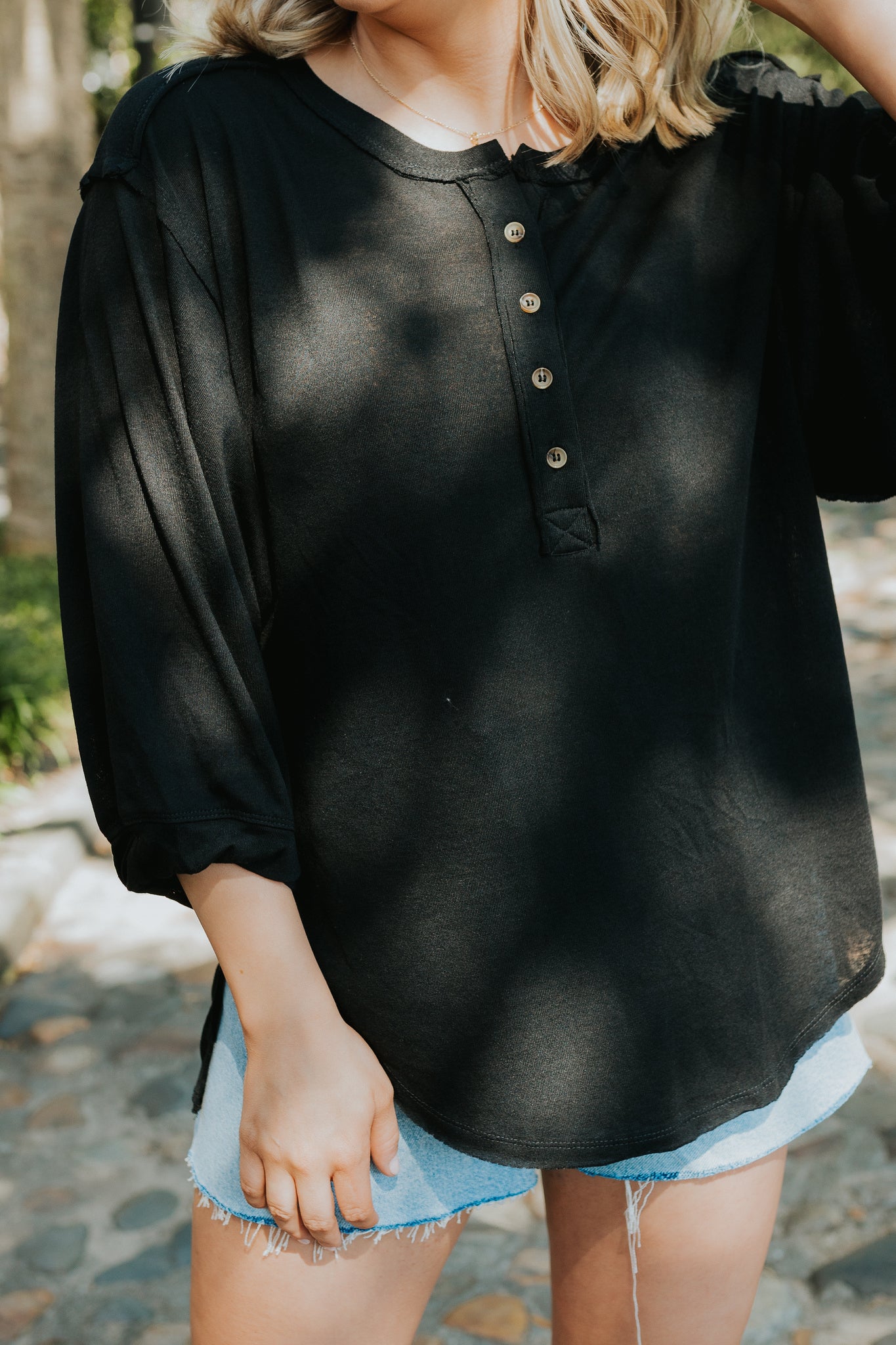 Henley Top | Black