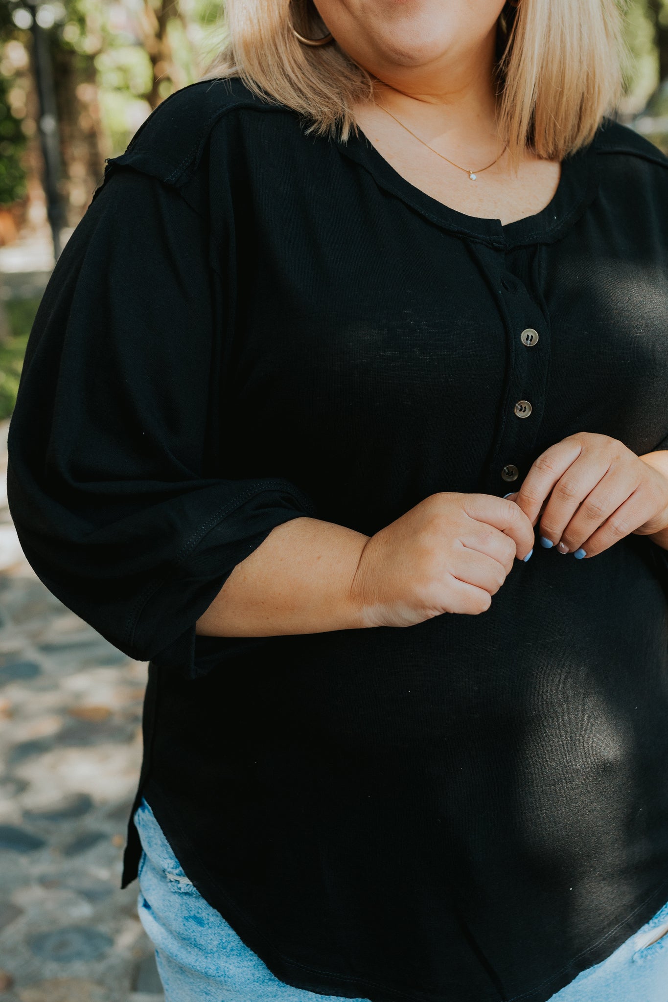 Henley Top | Black