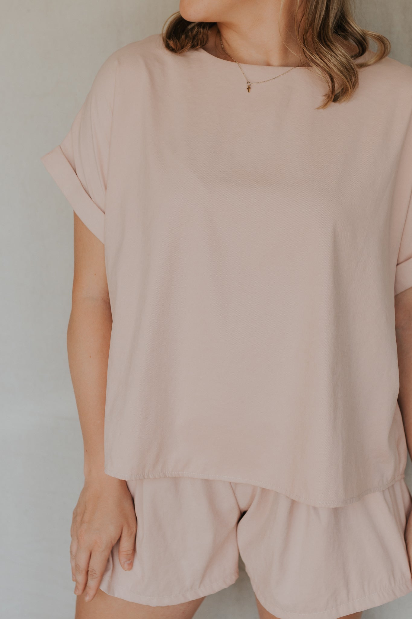 Oversized Top and Shorts Set | Blush