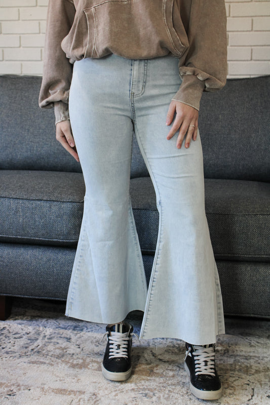 Bell Bottom Washed Denim