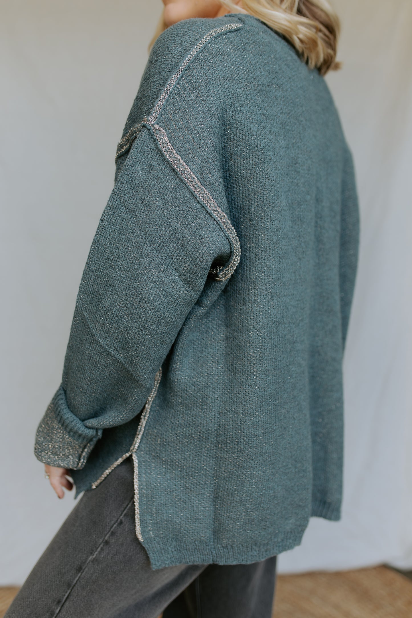 Knit Sweater Top | Teal