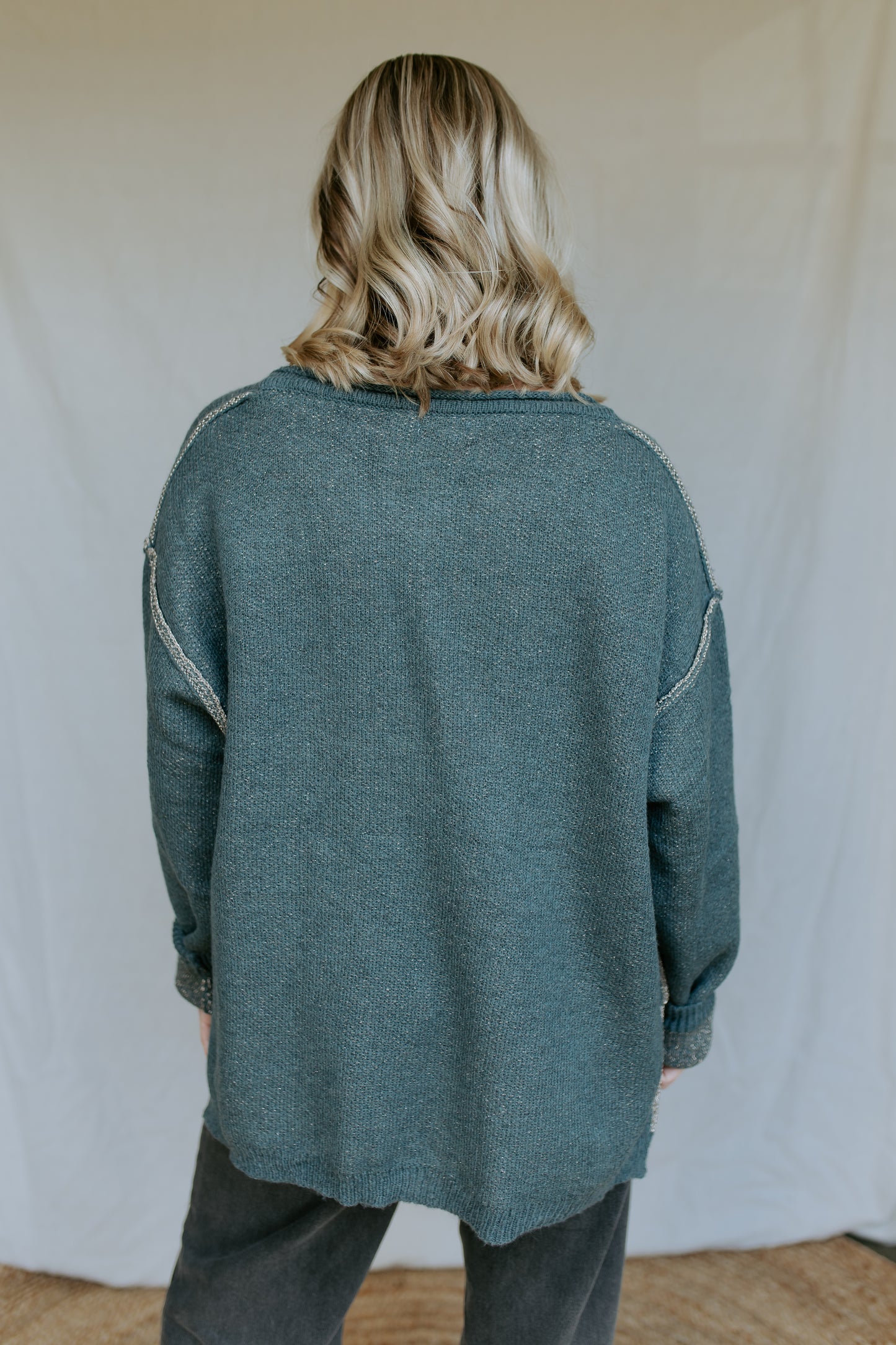 Knit Sweater Top | Teal
