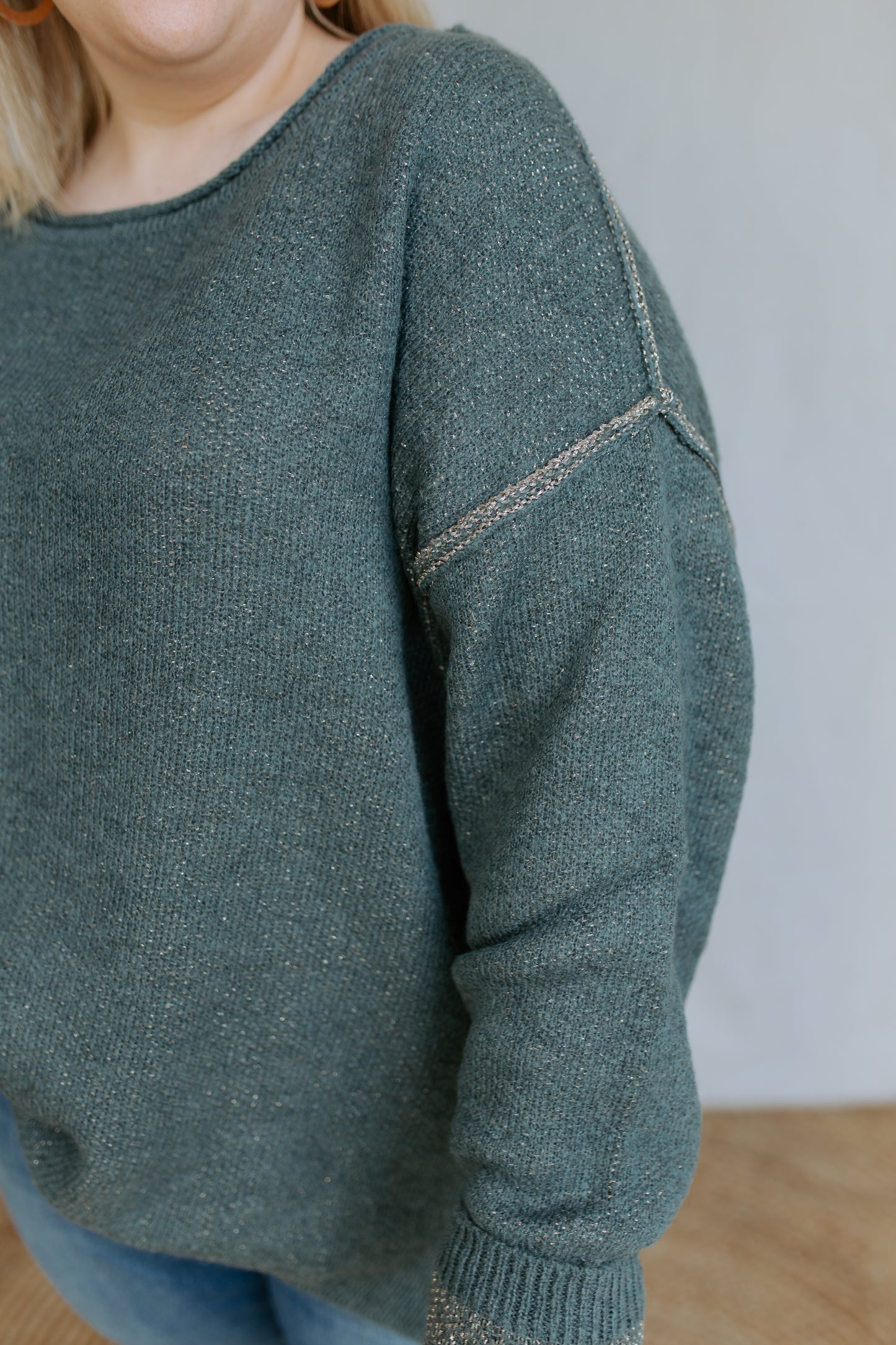 Knit Sweater Top | Teal