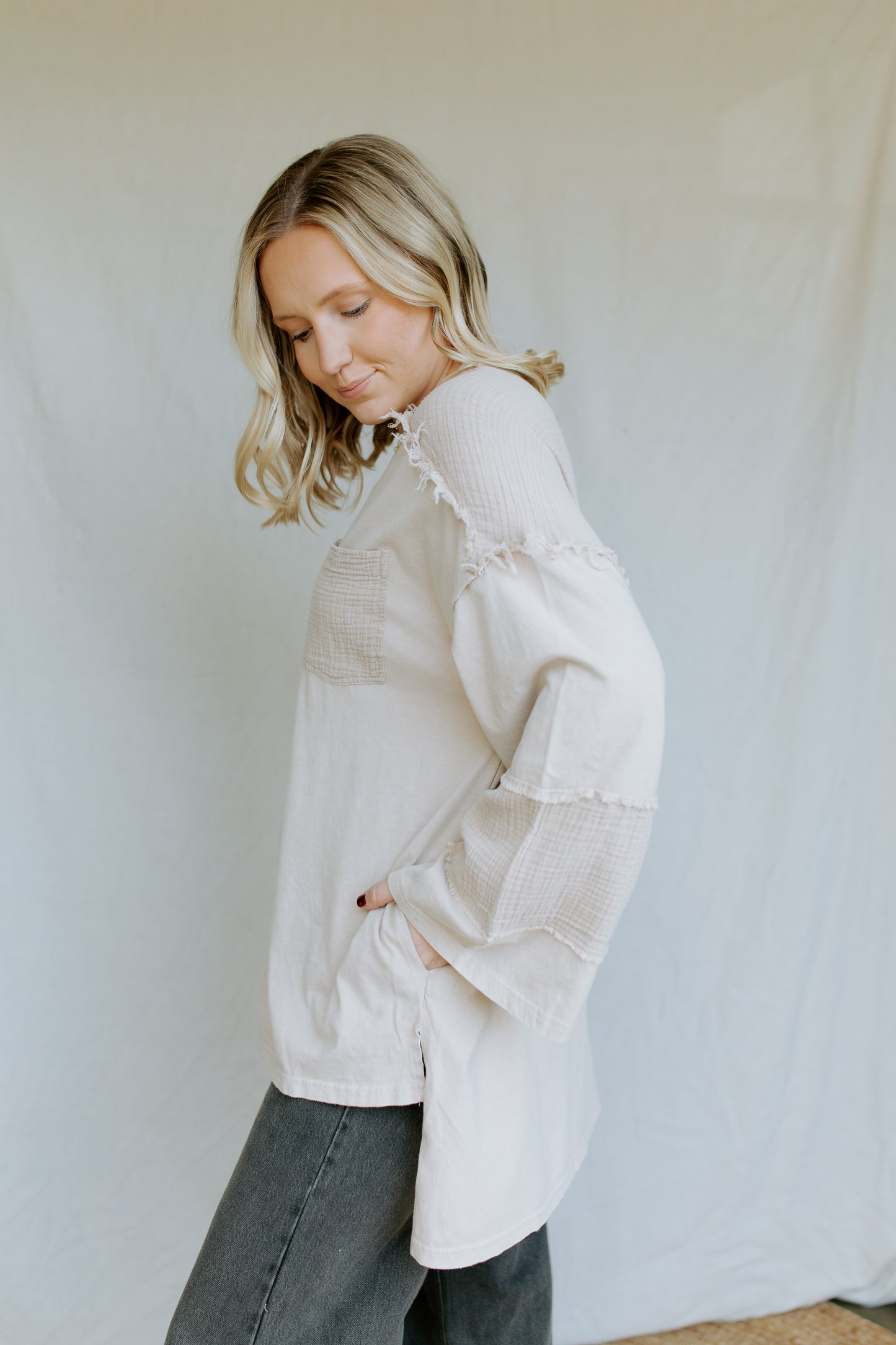 Waffle Block Top | Tan