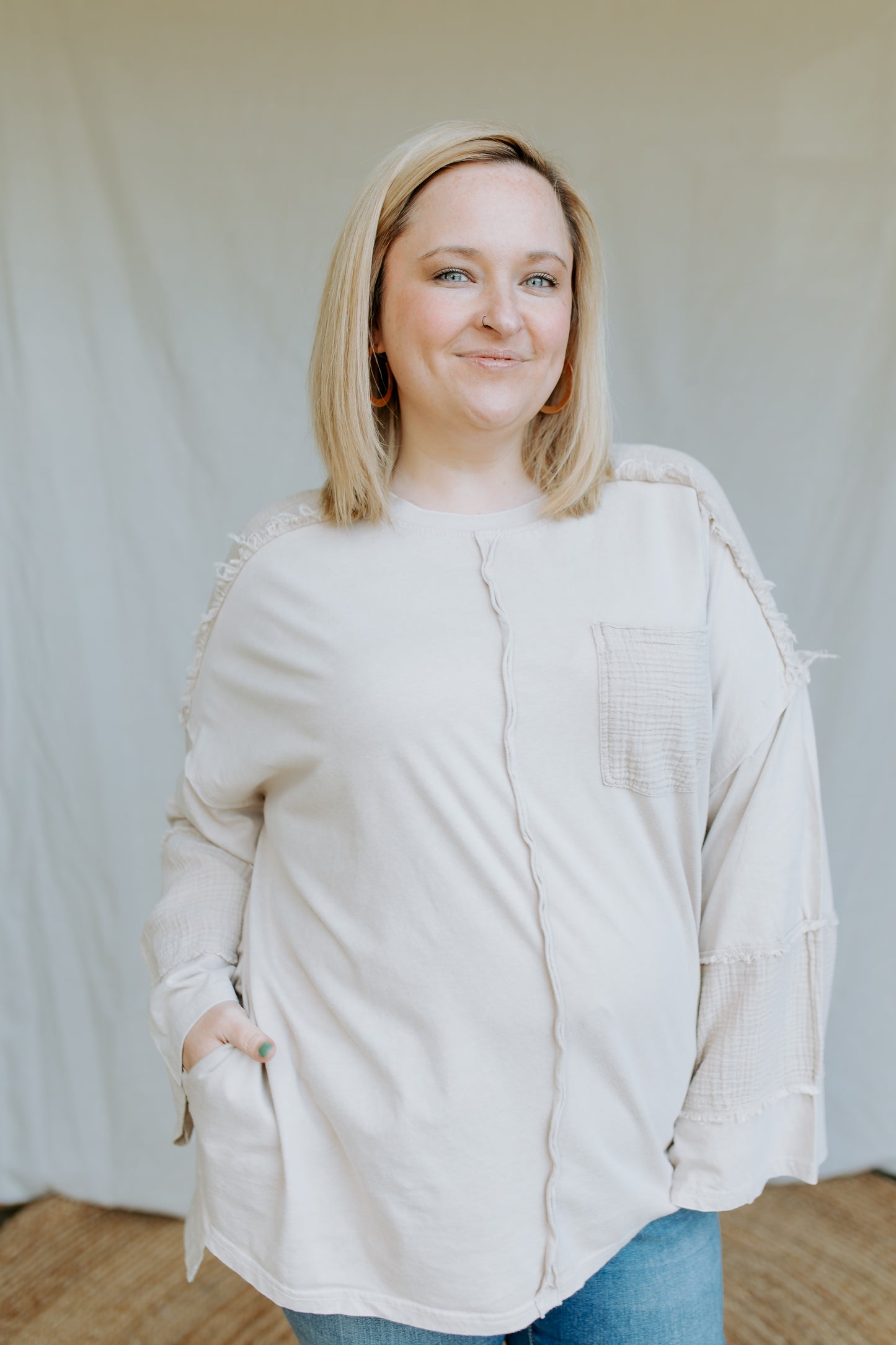 Waffle Block Top | Tan