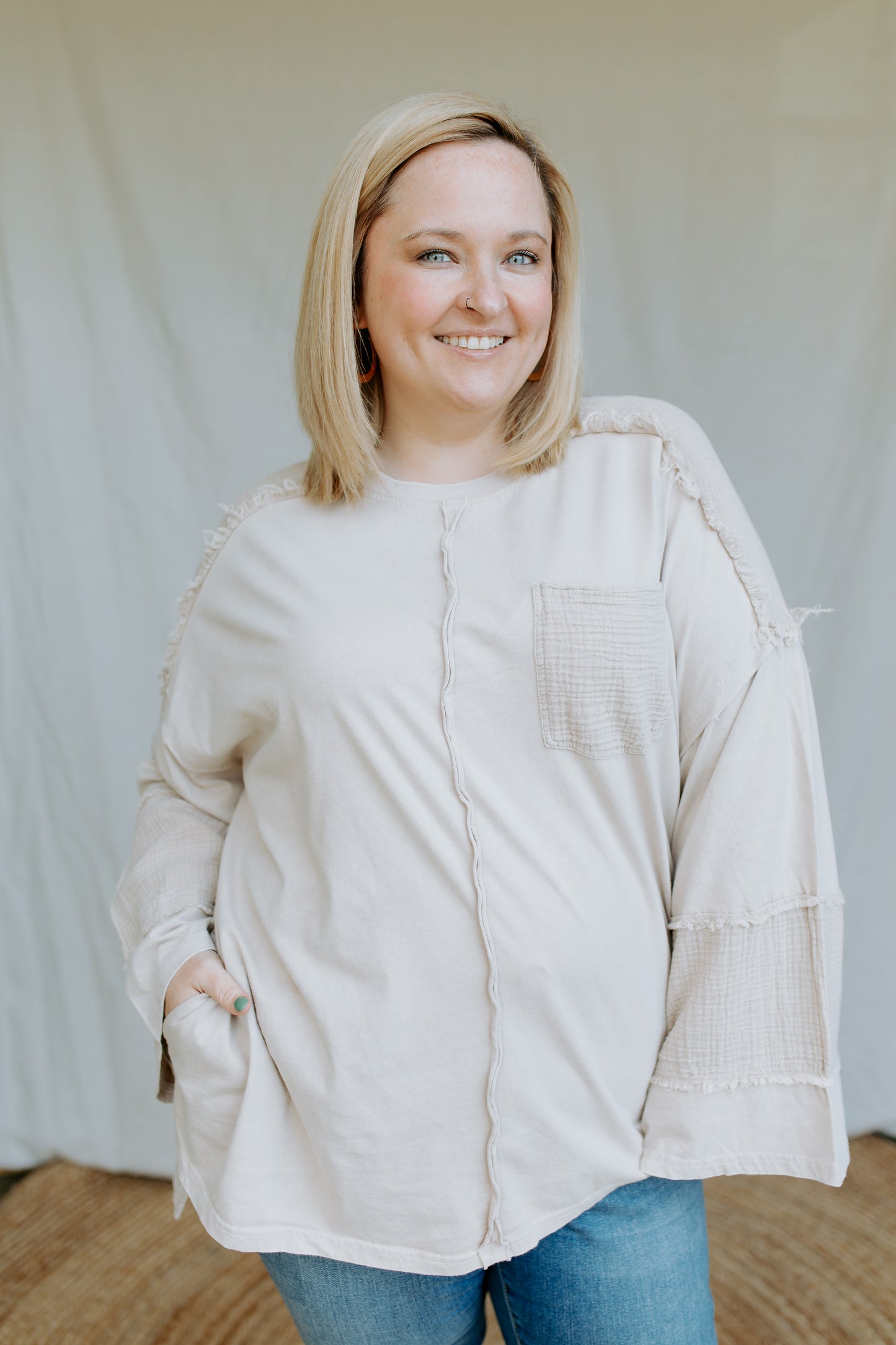 Waffle Block Top | Tan