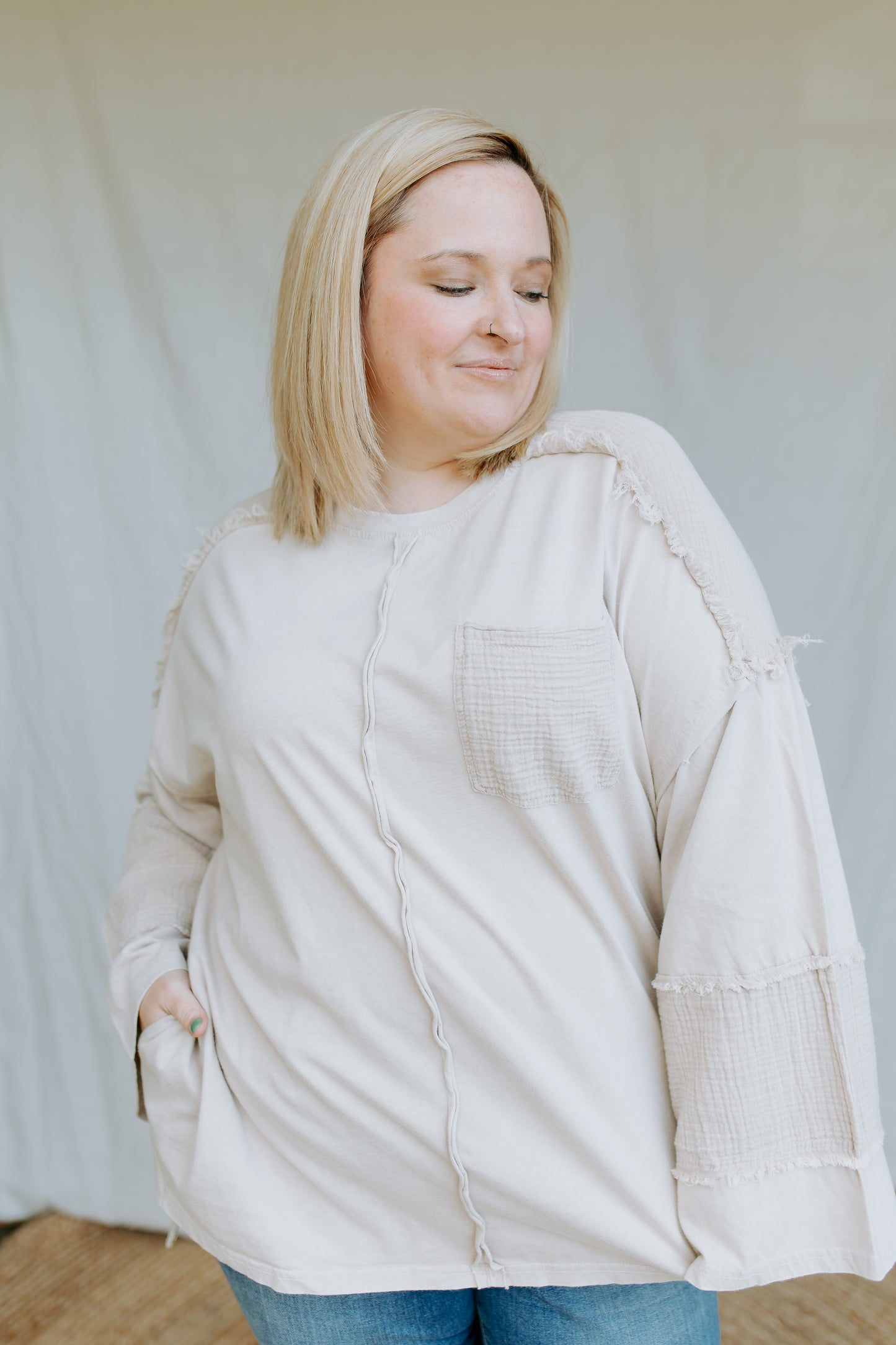 Waffle Block Top | Tan