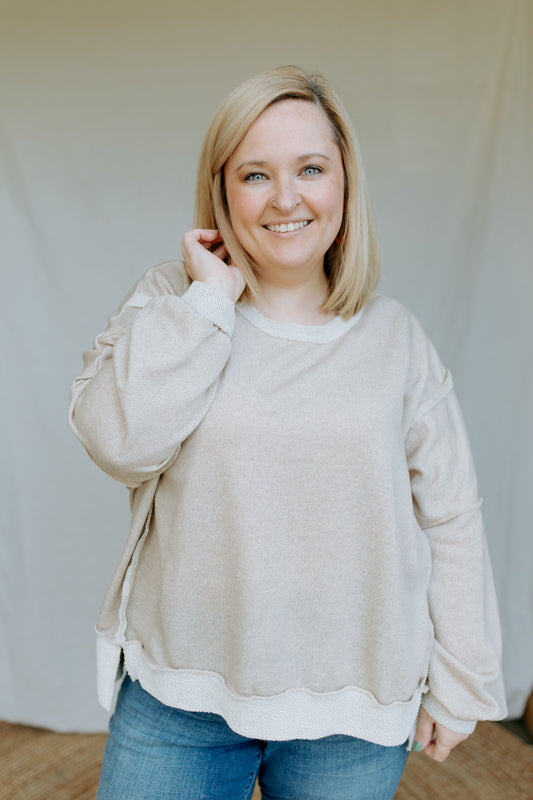 Crewneck Top | Taupe