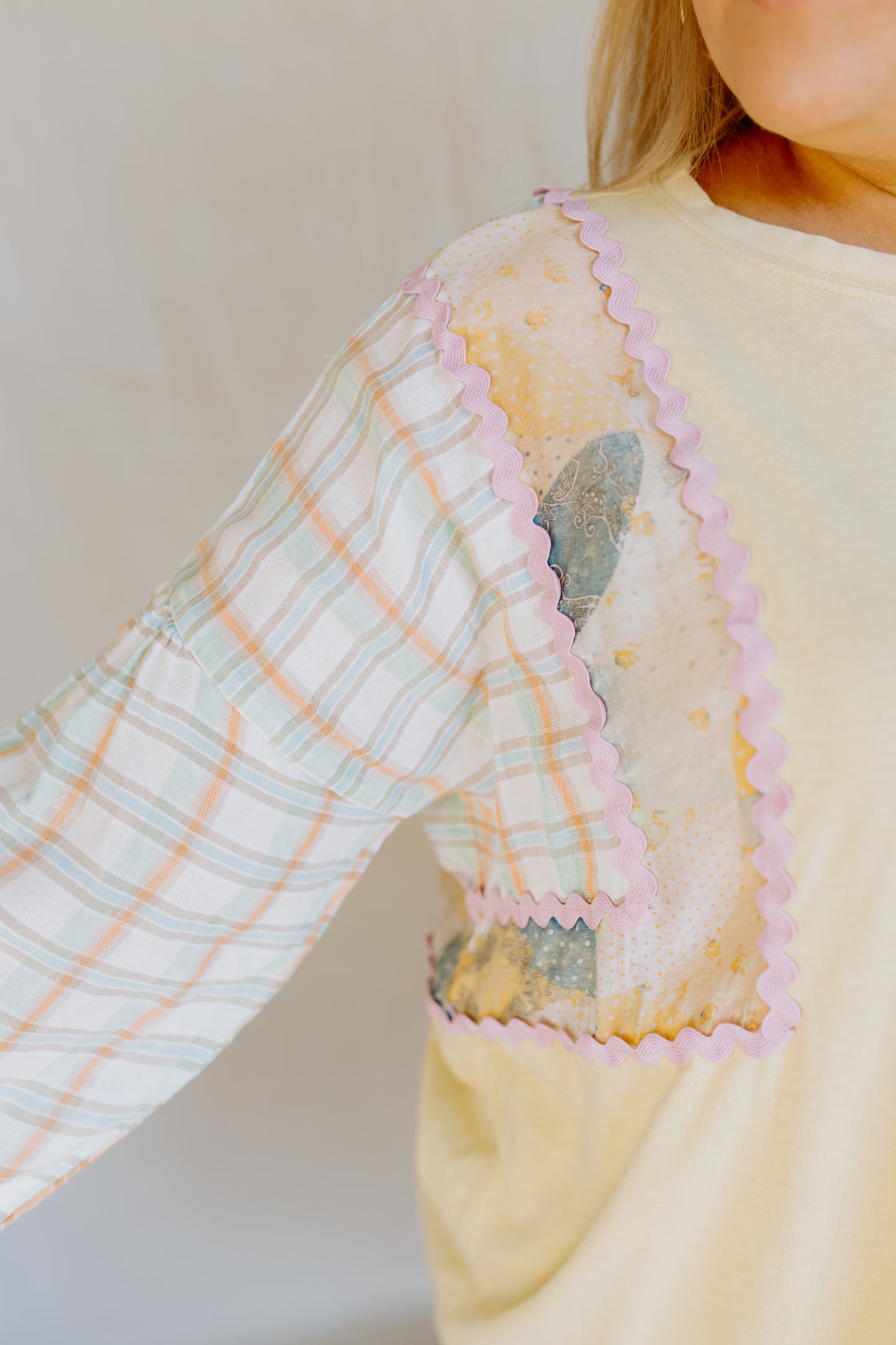 Print Mix Washed Top | Dijon