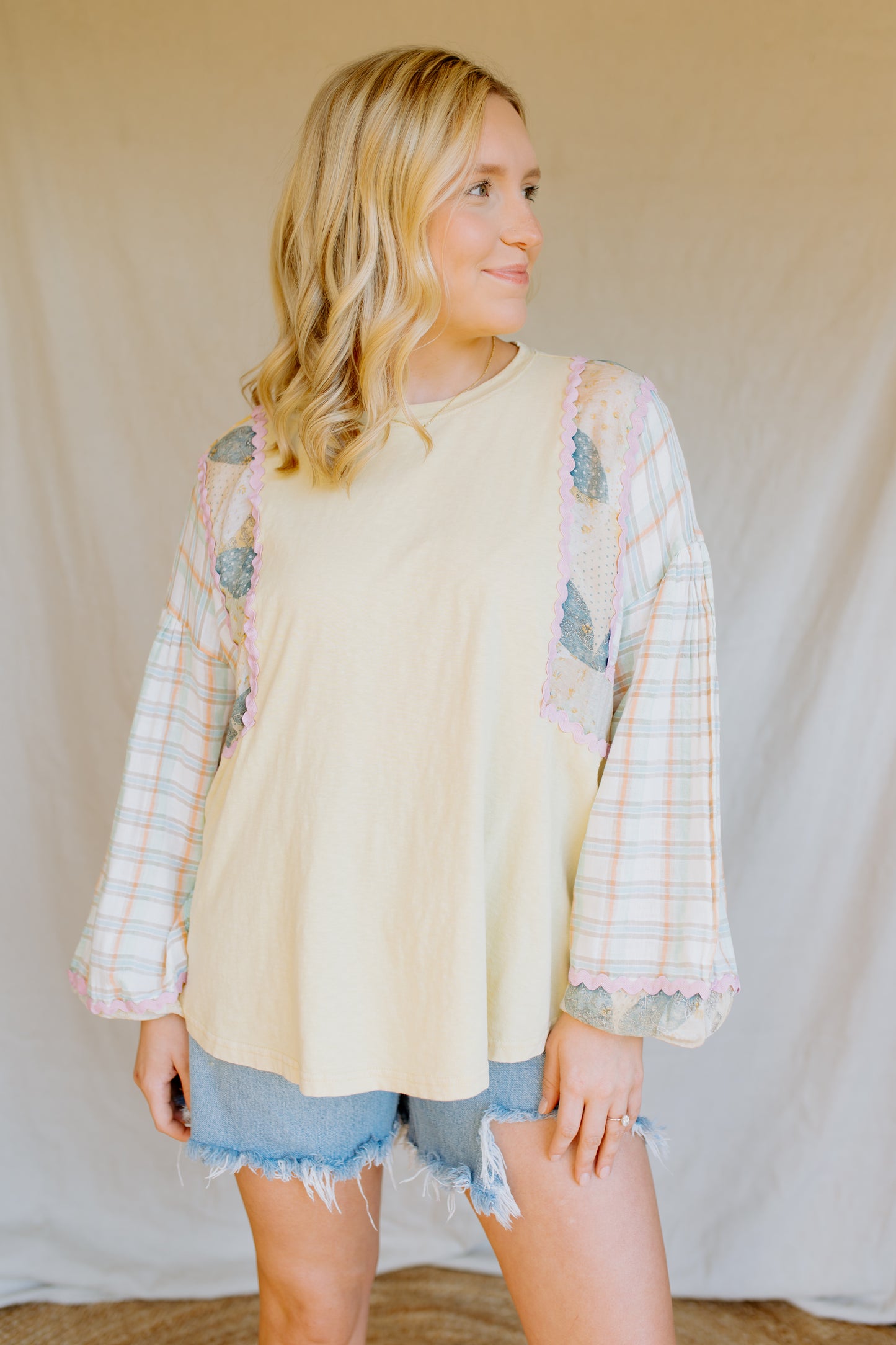 Print Mix Washed Top | Dijon