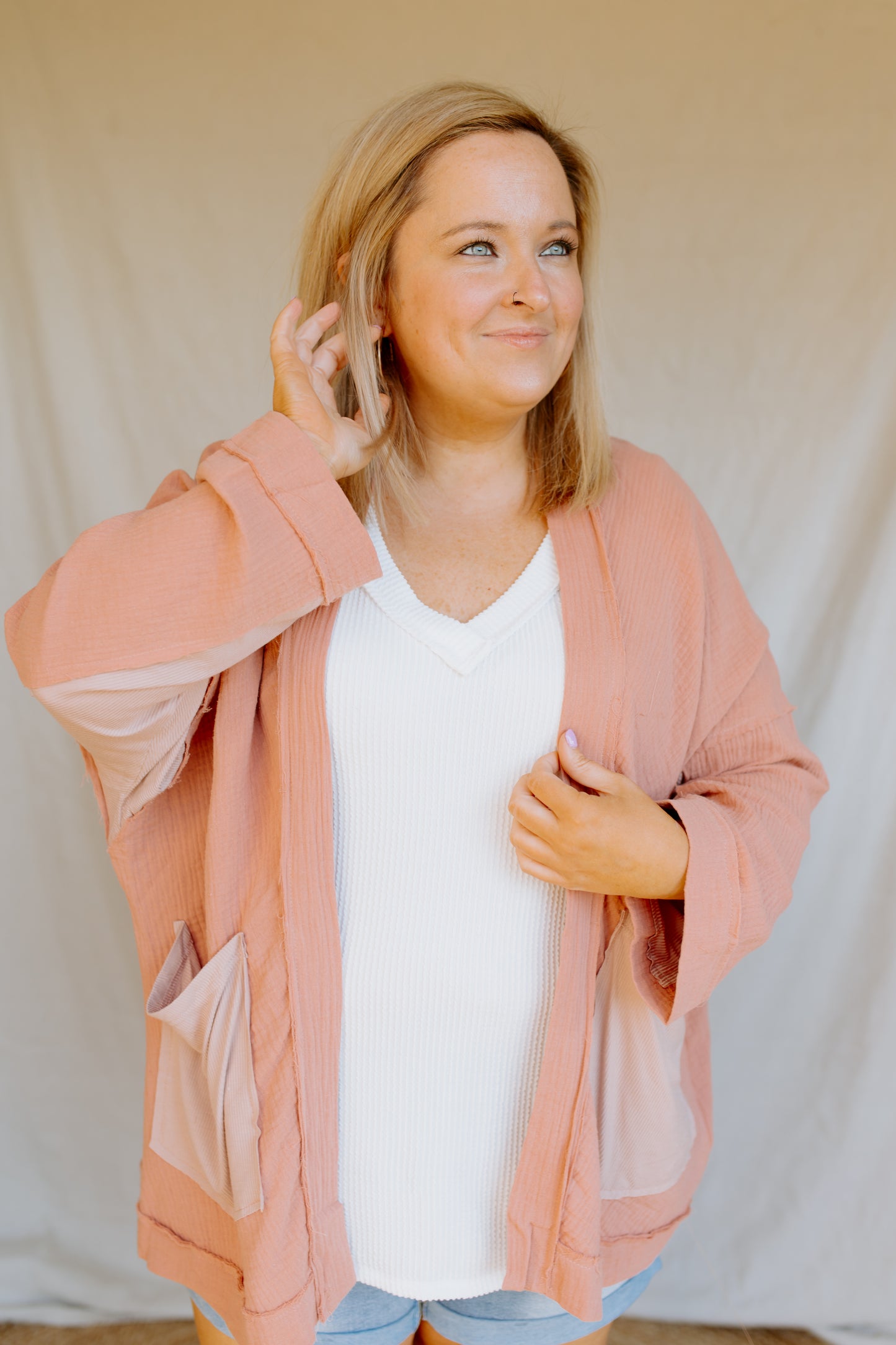 Open Front Cardigan | Clay