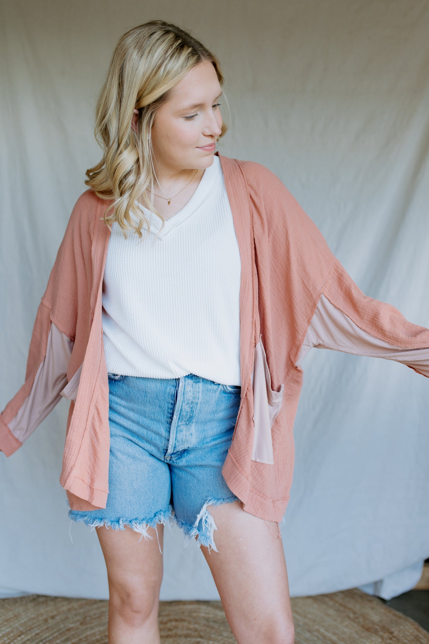 Open Front Cardigan | Clay