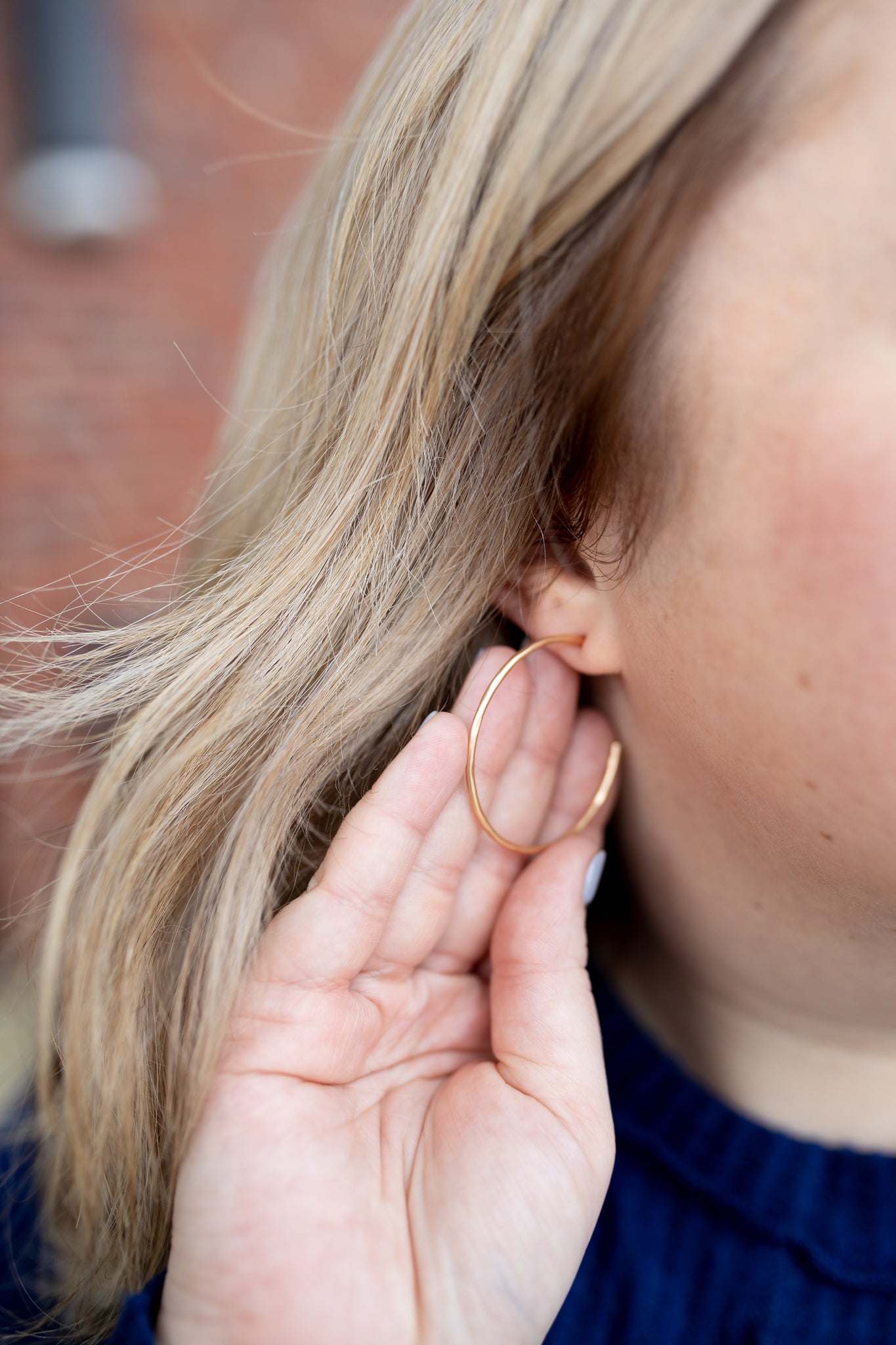 Thin Hammered Hoops