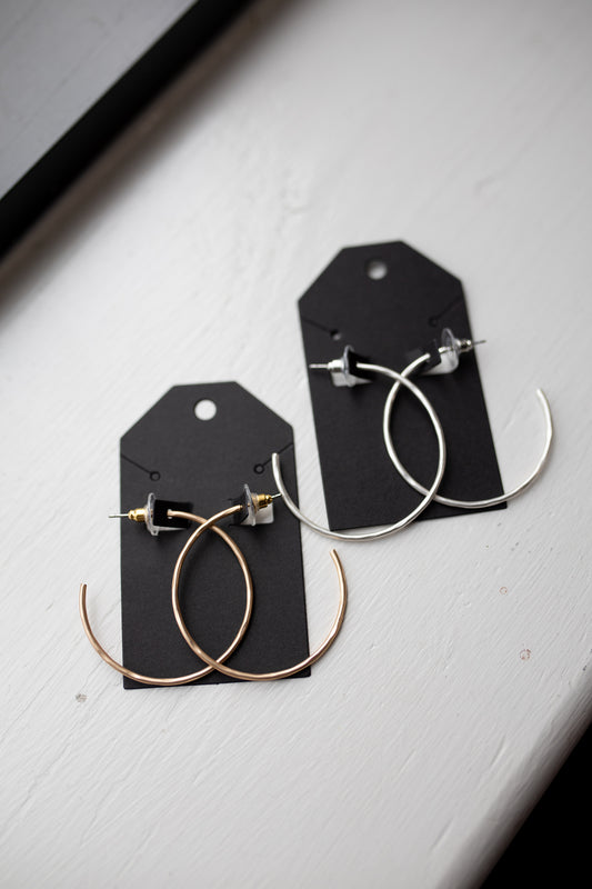 Thin Hammered Hoops